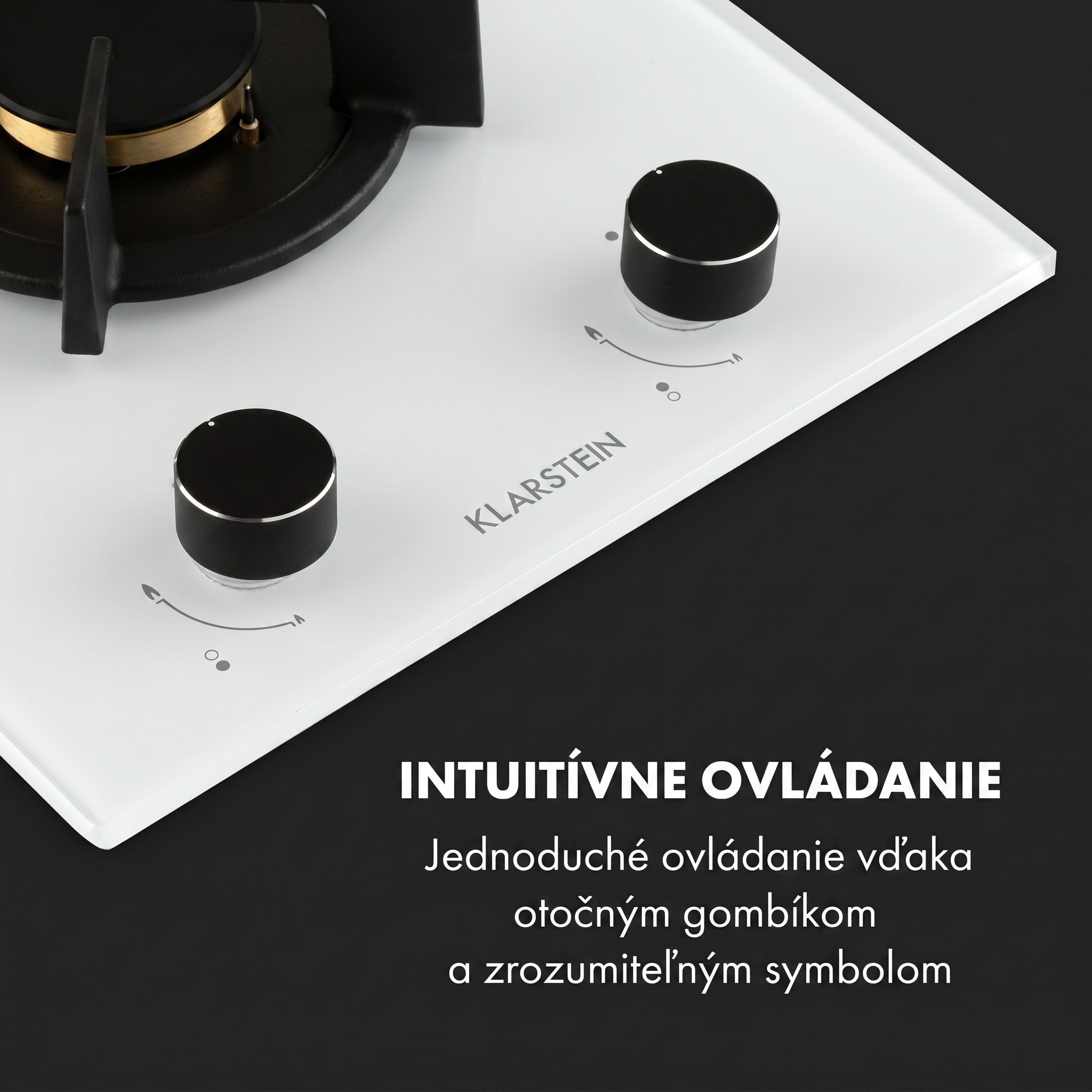 Klarstein Goldflame Domino, plynová varná doska, 2 mosadzné horáky, sklokeramika – Obrázok 4
