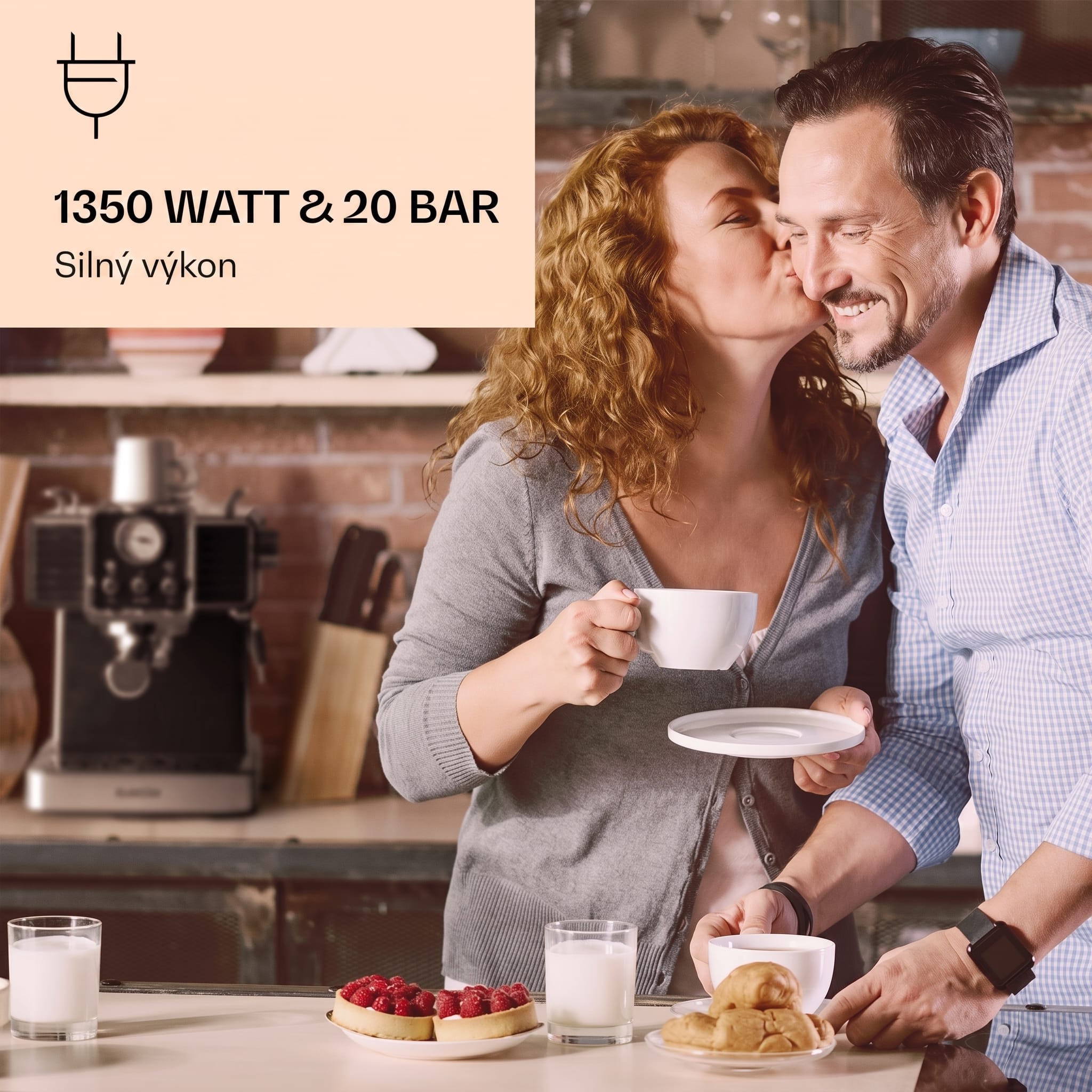 Klarstein Gusto Classico, pákový kávovar, 1350 W, 20 bar, 1,5l, nehrdzavejúca oceľ – Obrázok 2