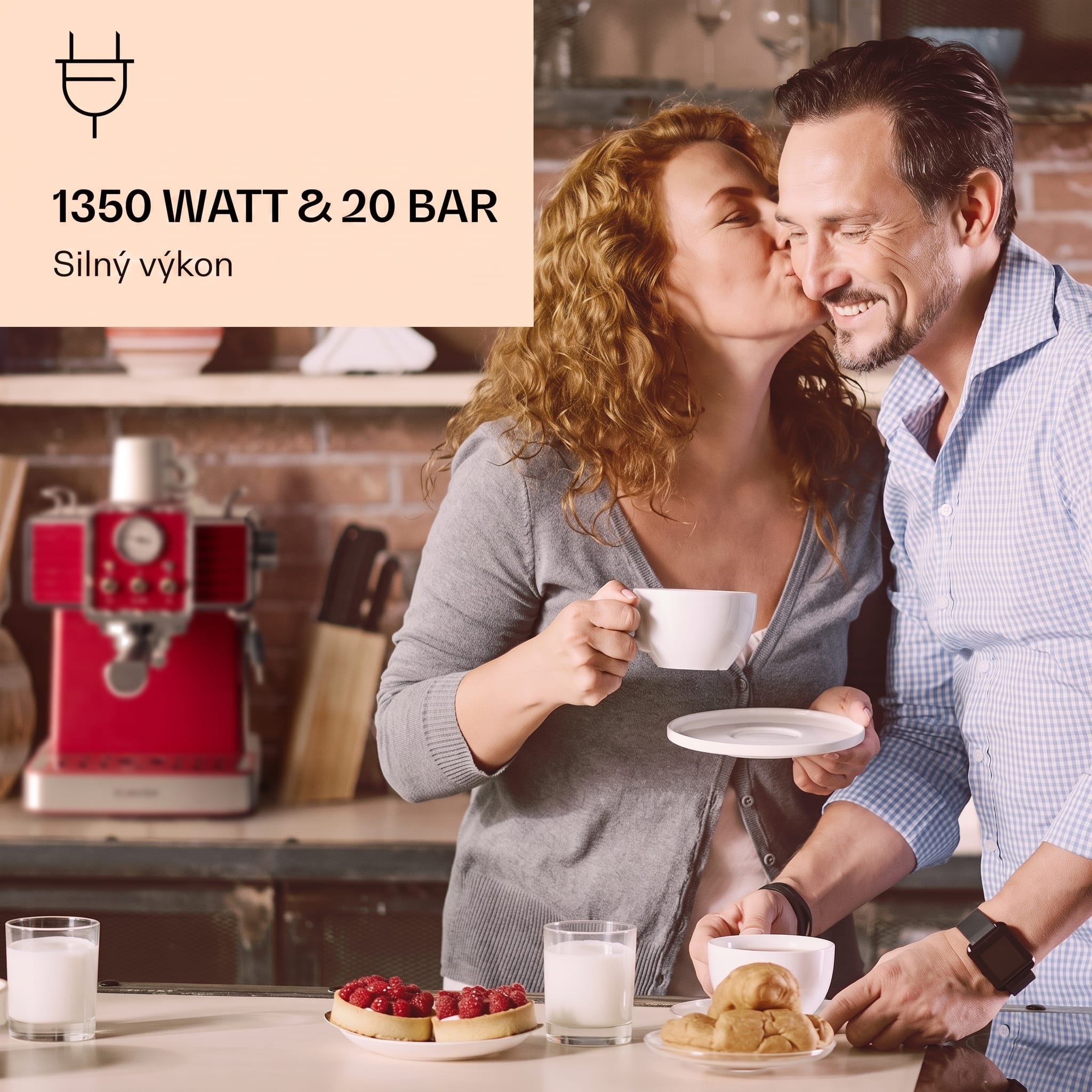 Klarstein Gusto Classico, pákový kávovar, 1350 W, 20 bar, 1,5l, nehrdzavejúca oceľ – Obrázok 2