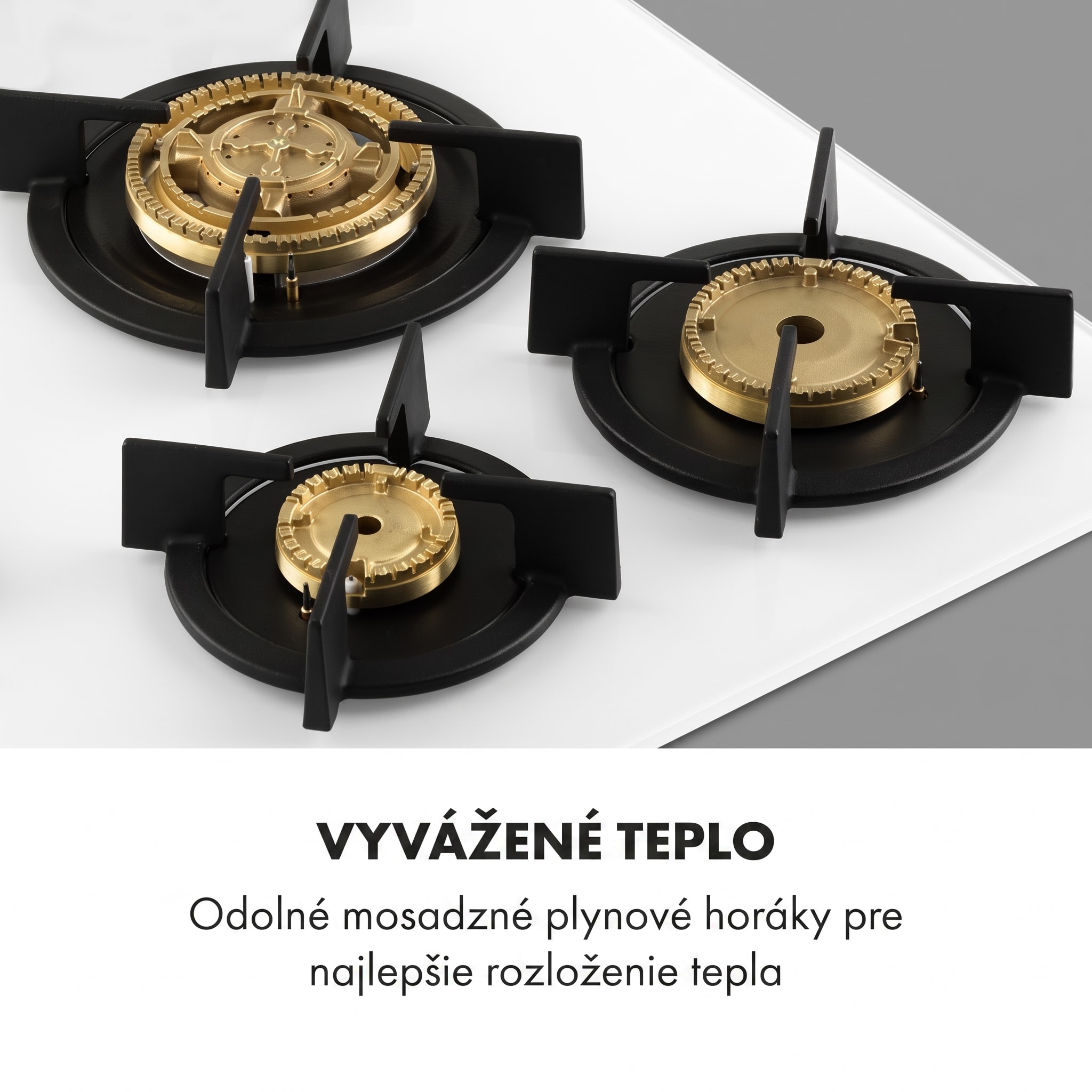 Klarstein Goldflame 5, plynová varná doska, 5 mosadzné horáky, sklokeramika – Obrázok 3