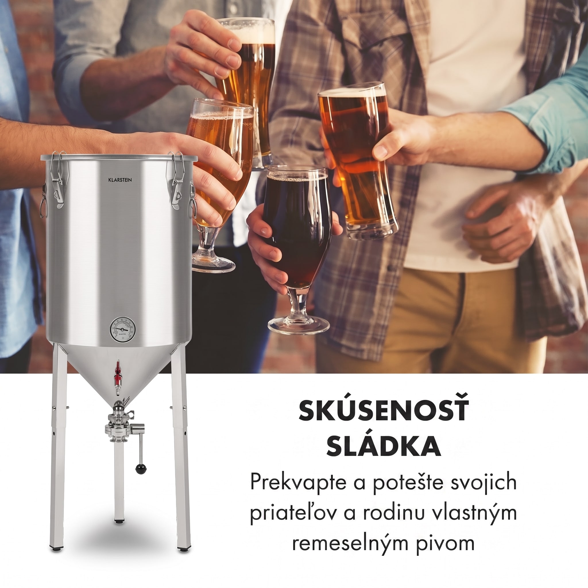 Klarstein Gärkeller Pro XL, fermentačný kotol, 60 l, výpustný ventil na kvasinky, nehrdzavejúca oceľ – Obrázok 2