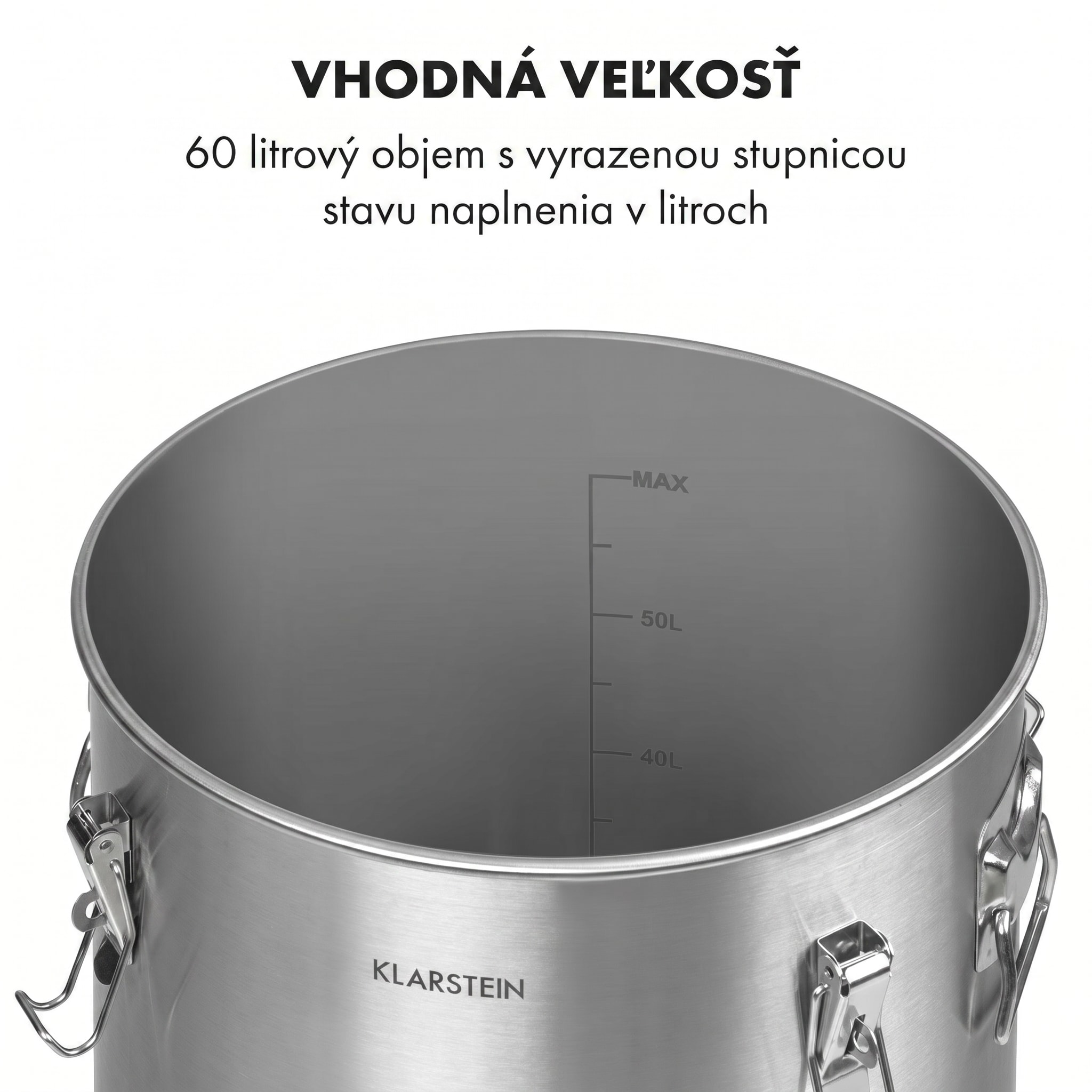 Klarstein Gärkeller Pro XL, fermentačný kotol, 60 l, výpustný ventil na kvasinky, nehrdzavejúca oceľ – Obrázok 3