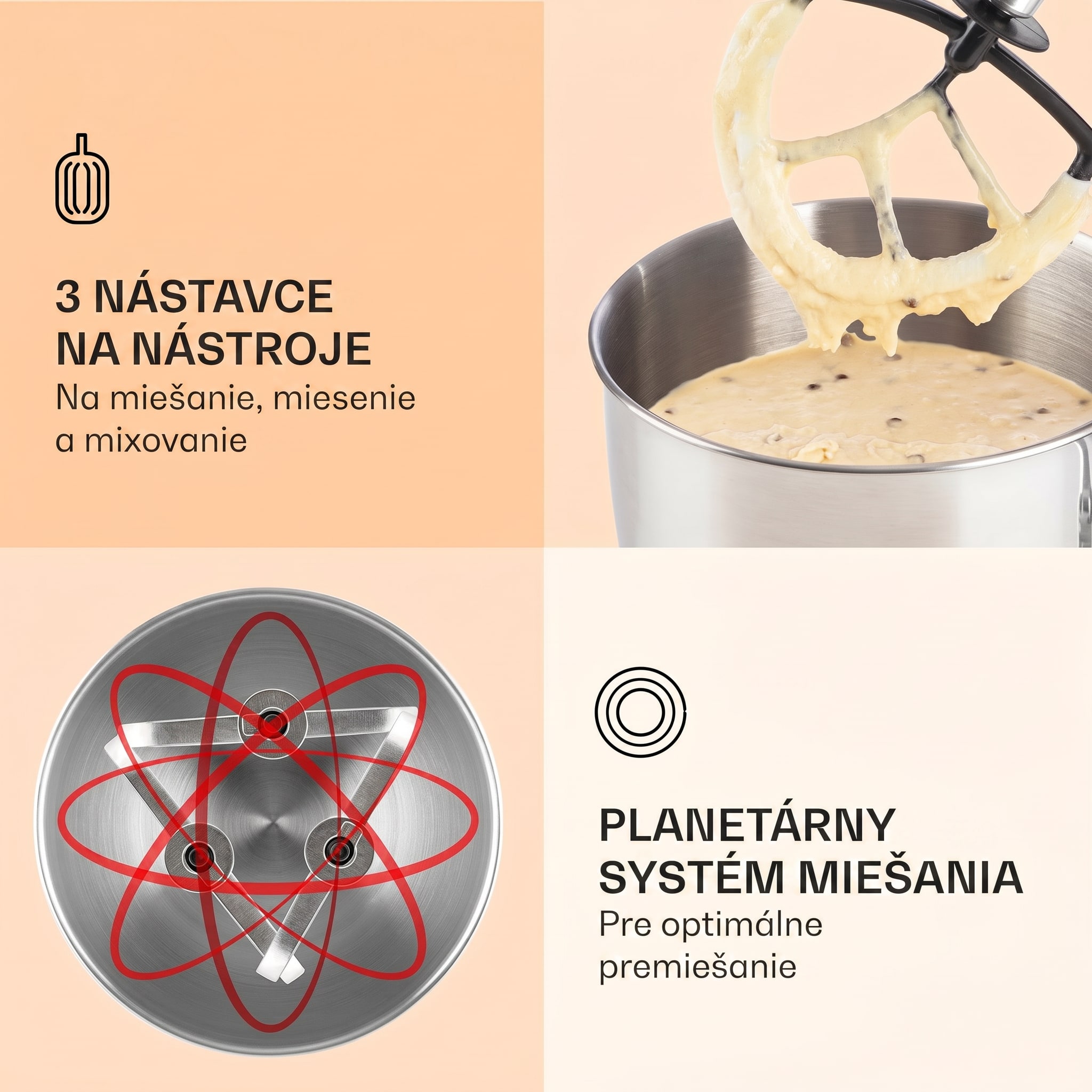 Klarstein Lucia Elegance, kuchynský robot, mixér, mlynček na mäso, 1800 W, bez BPA – Obrázok 4