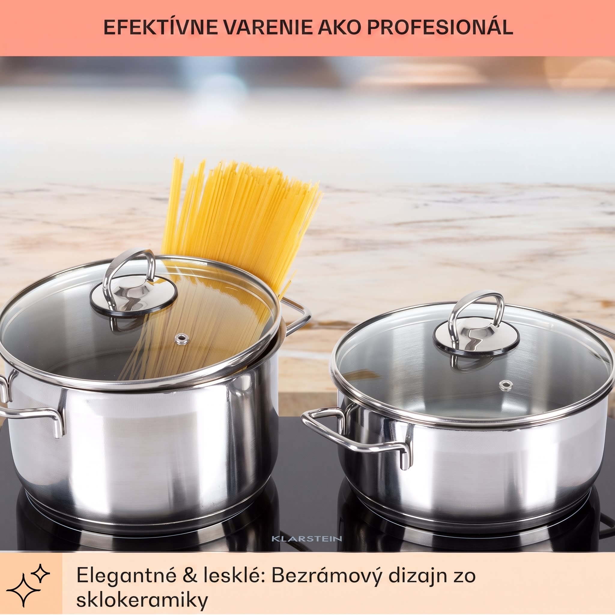Klarstein Cookbuddy, varná doska, 2400 W, 2 platničky, 5 úrovní výkonu, sklokeramika – Obrázok 3