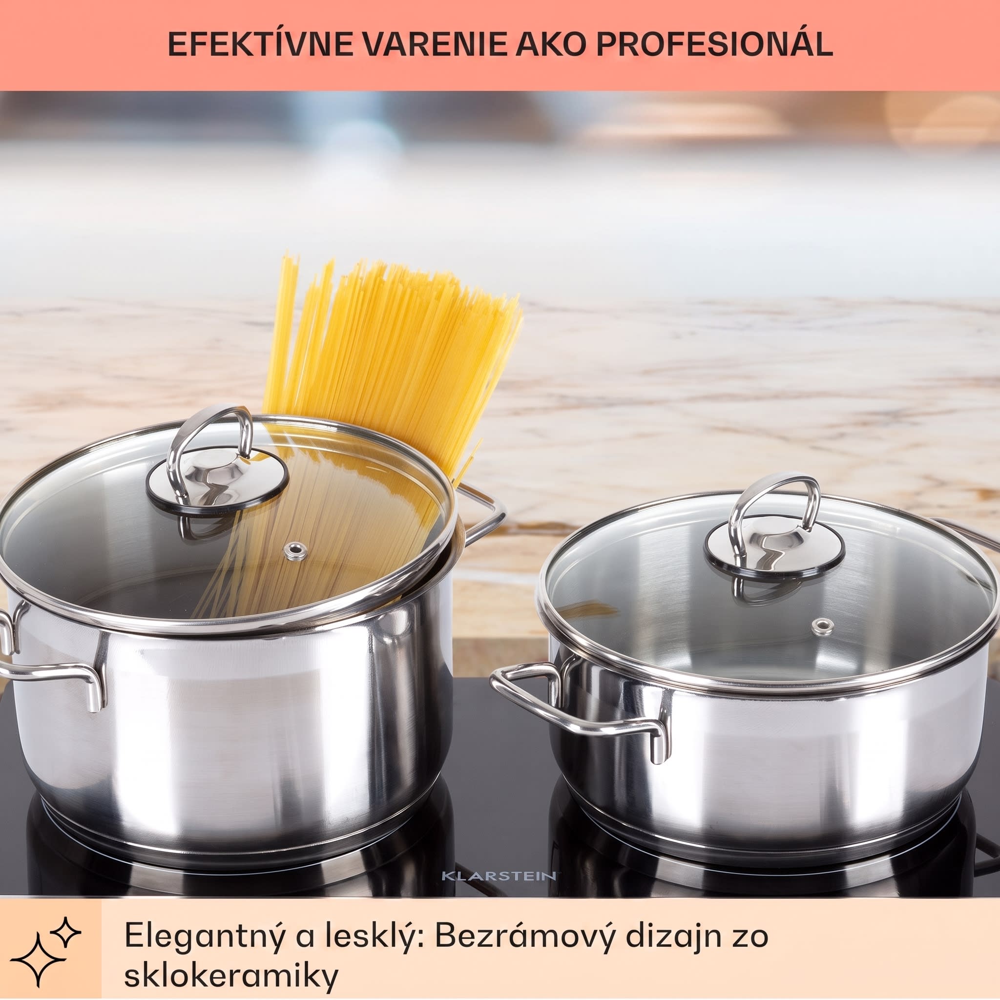 Klarstein Cookbuddy, varná doska, 2400 W, 2 platničky, 5 úrovní výkonu, sklokeramika – Obrázok 3