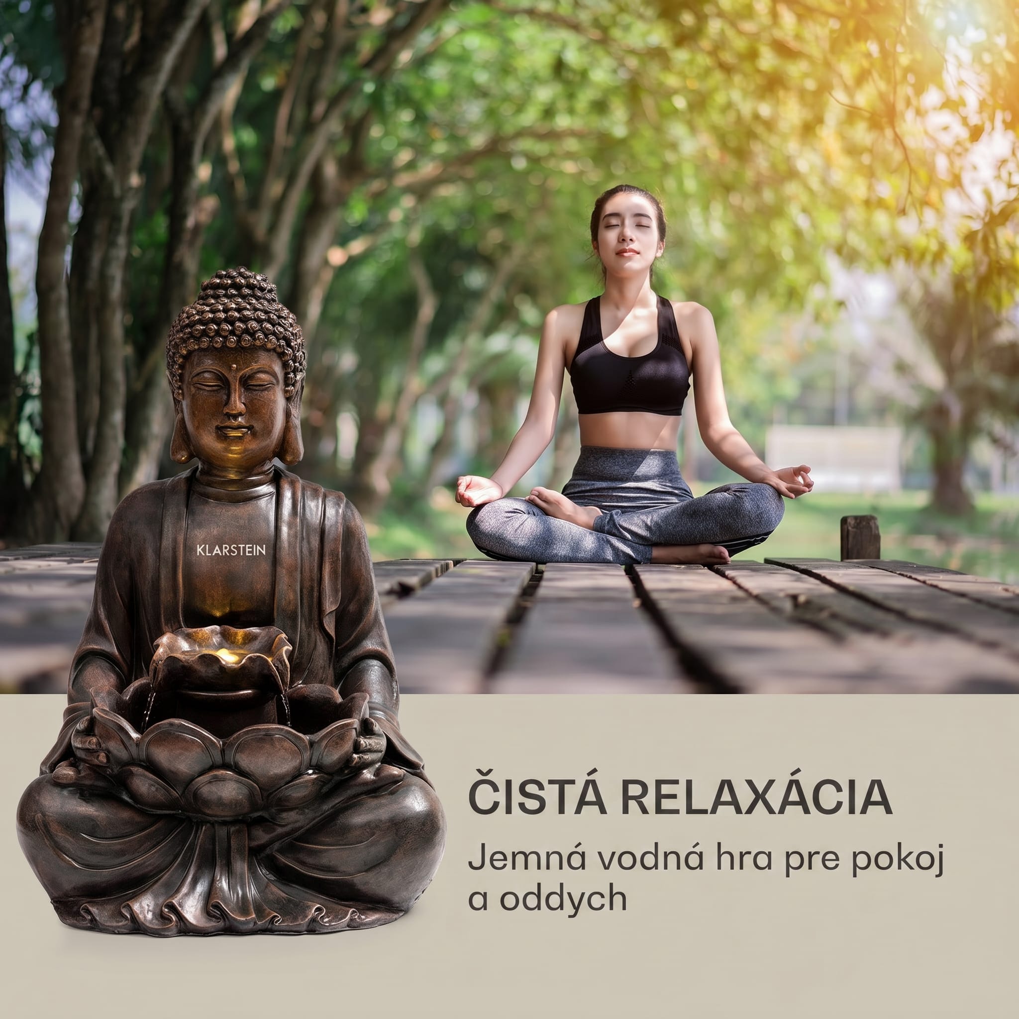 Blumfeldt Dharma solárna fontána LED 48 x 72 x 41 cm (ŠxVxH) polyrezín – Obrázok 4