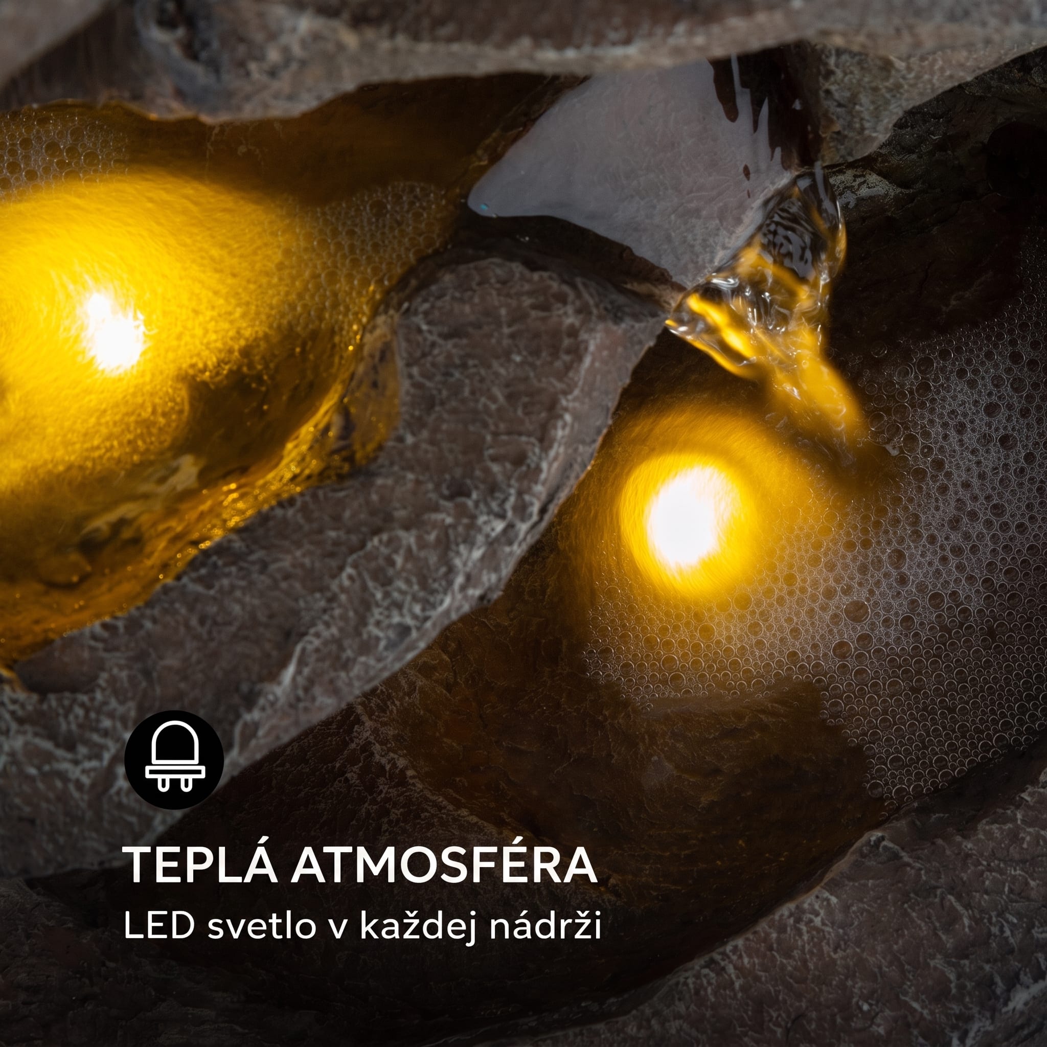 Blumfeldt Stonehenge, solárna fontána, LED osvetlenie, polyresin, lítiovo-iónový akumulátor – Obrázok 4