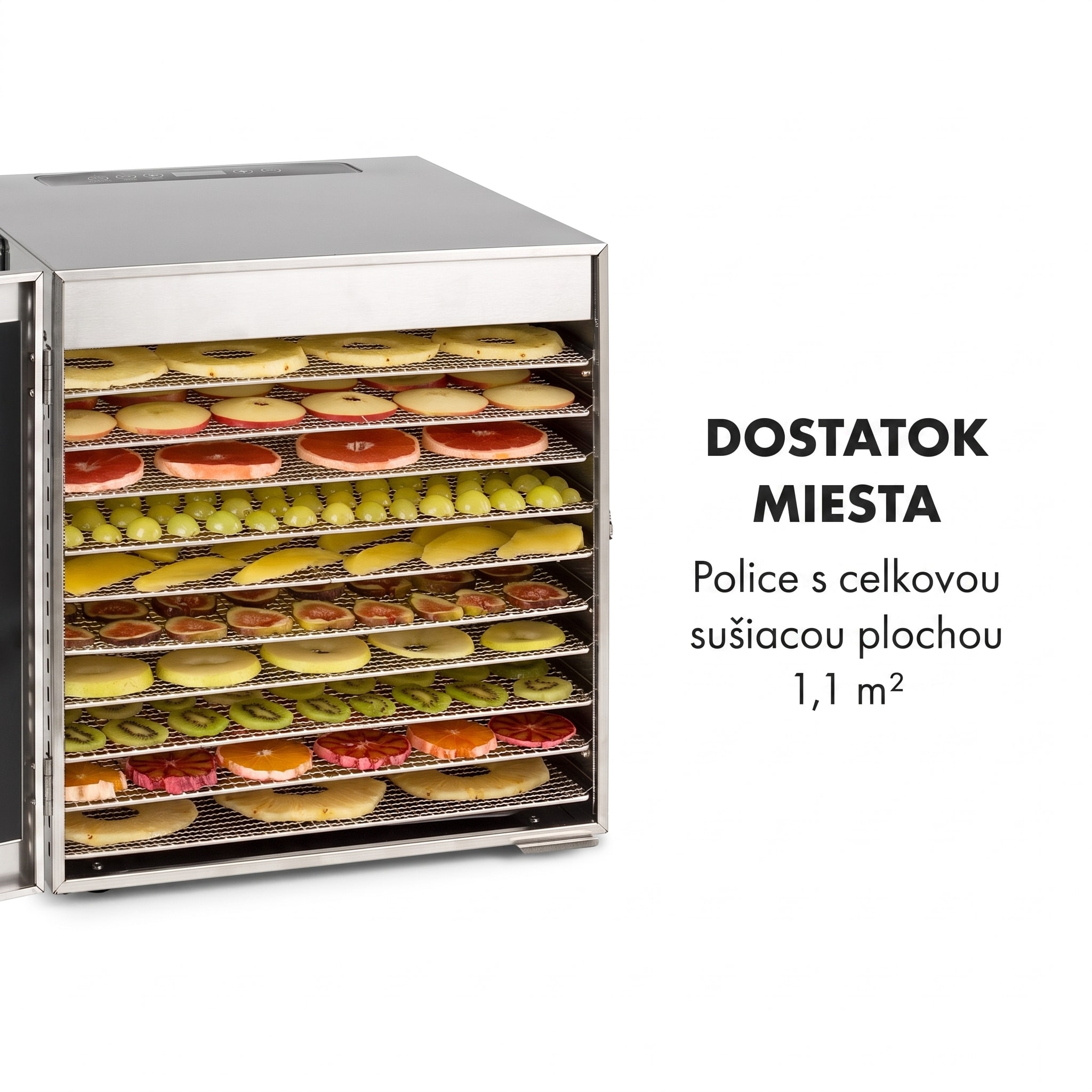 Klarstein Captain Jerky 110, sušička potravín, 1000 W, 30-90 °C, 24-hod. časovač, nehrdzavejúca oceľ – Obrázok 4