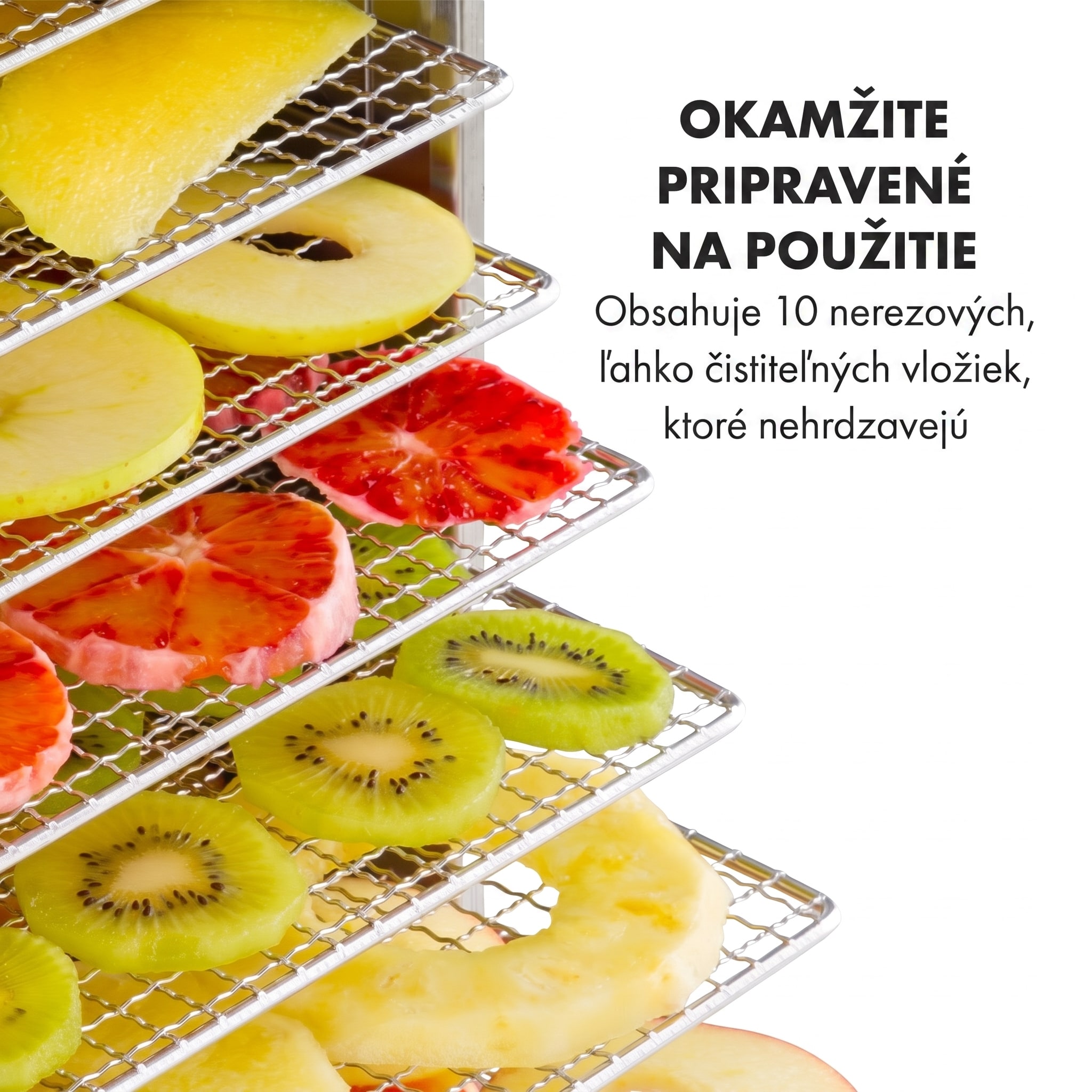 Klarstein Captain Jerky 110, sušička potravín, 1000 W, 30-90 °C, 24-hod. časovač, nehrdzavejúca oceľ – Obrázok 5
