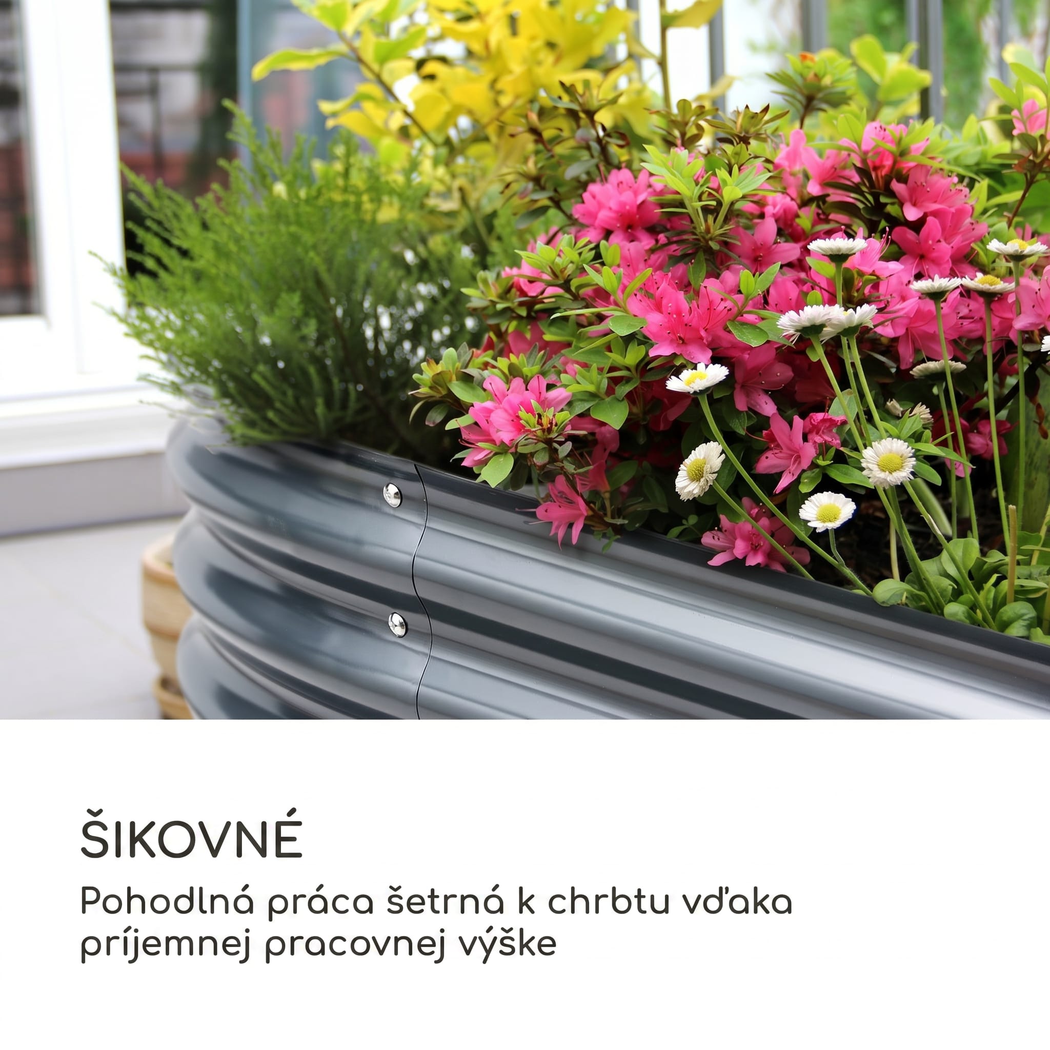 Blumfeldt High Grow, vyvýšený záhon, 160 x 80 x 80 cm, vlnovitý plech, jednoduchá montáž – Obrázok 3