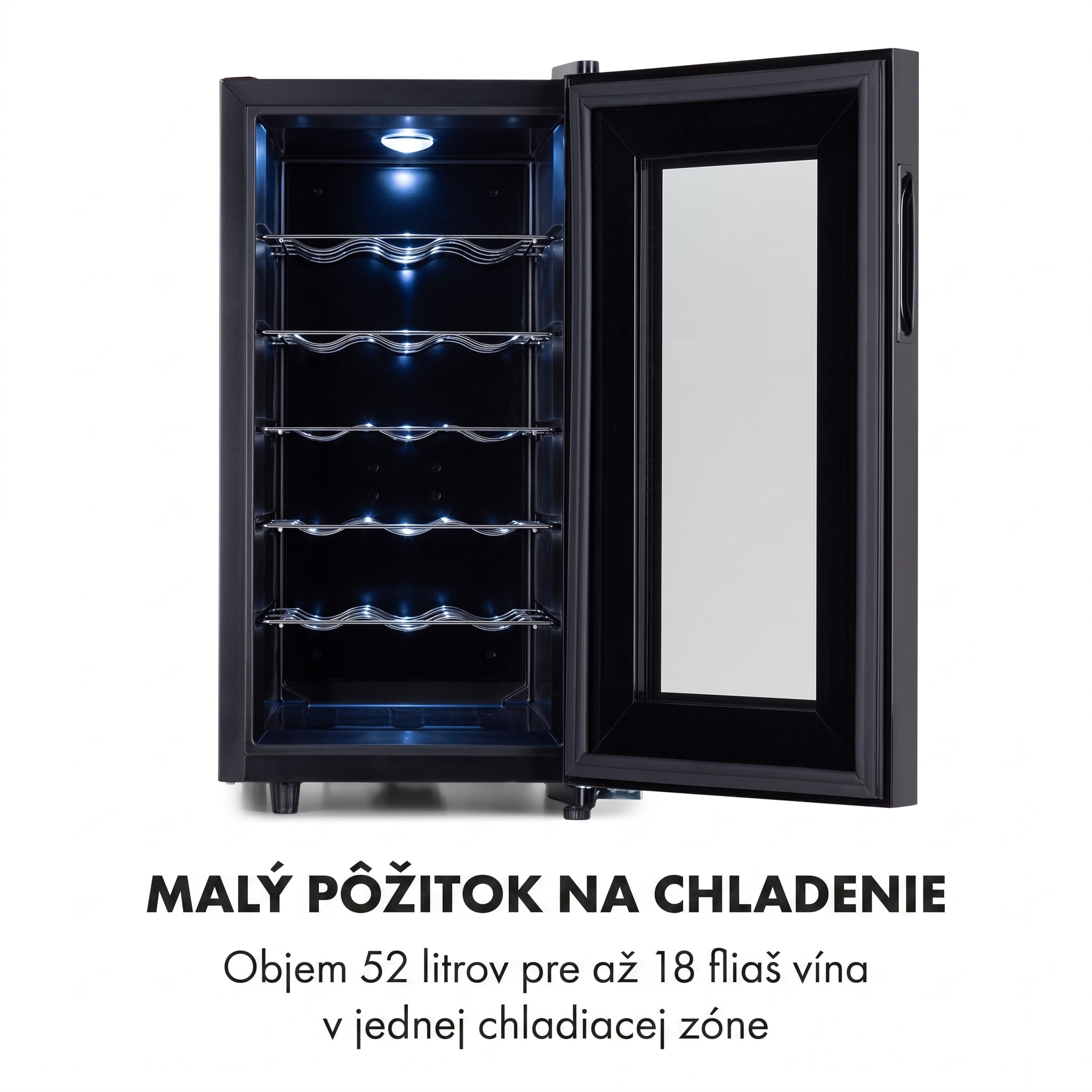 Klarstein Bellevin 18 Uno, vinotéka, 50 l, 11–18°C, 1 zóna – Obrázok 3