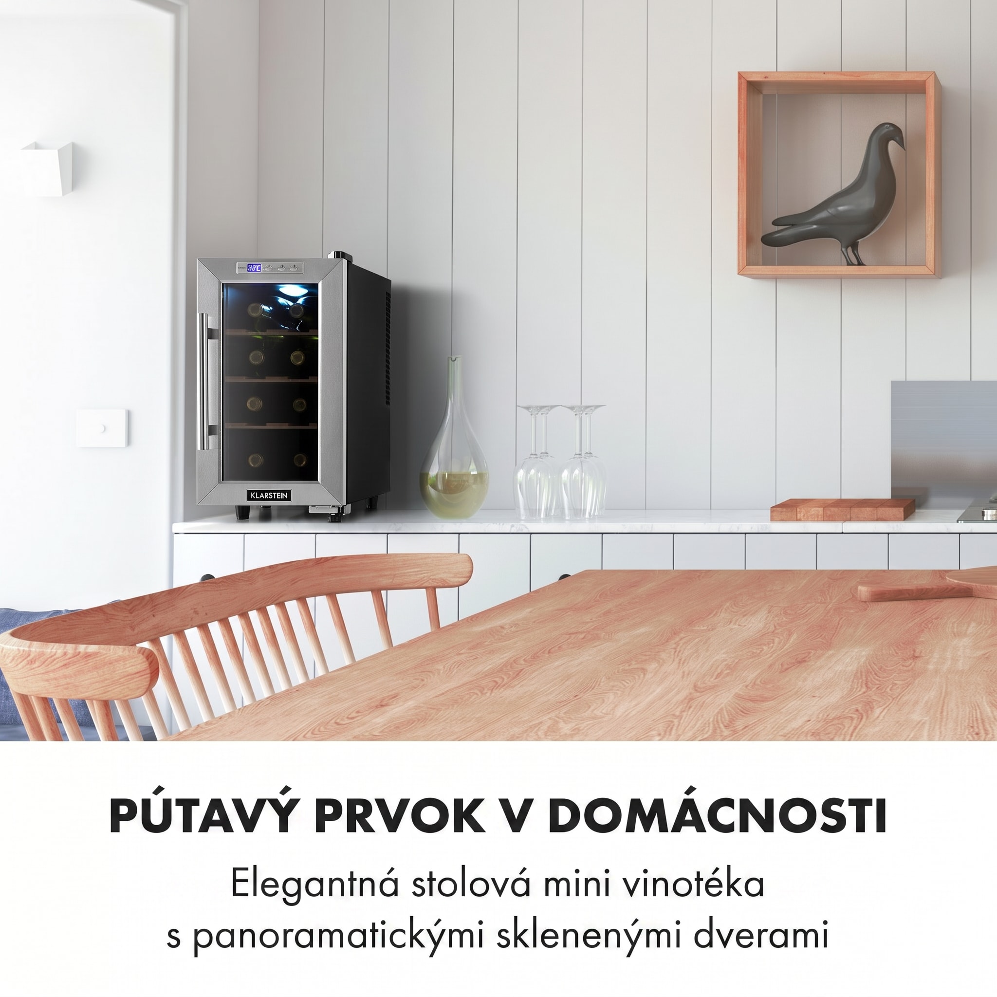 Klarstein Reserva 8 Uno, vinotéka, 23 l, 8 fliaš, 11–18°C, 26 dB, nehrdzavejúca oceľ – Obrázok 2