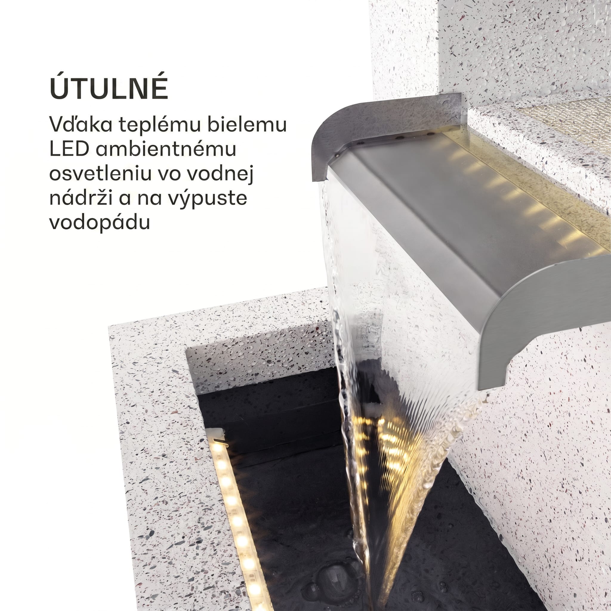 Blumfeldt Bloomingstone, fontána, záhradná fontána, okrasná fontána, 20 W, čerpadlo, zinok, LED – Obrázok 4