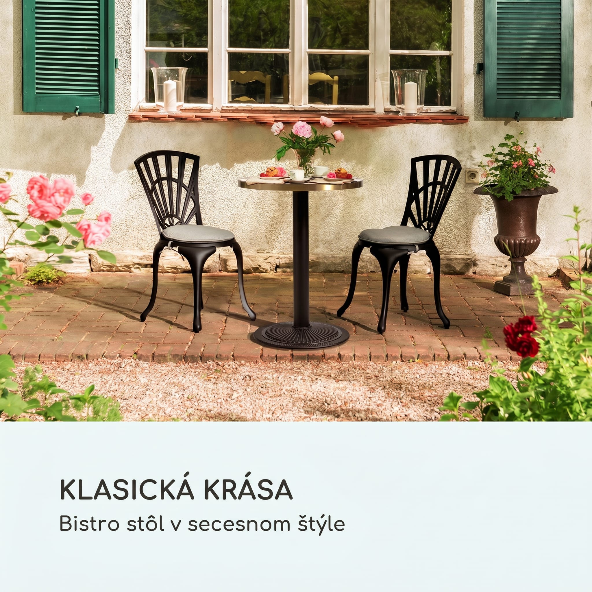 Blumfeldt Patras Jewel, mramorový stôl, secesný štýl, Ø: 57,5 cm, výška: 75 cm, liatinový stojan – Obrázok 2