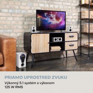 Auna Areal 525 DG, 5.1 systém domáceho kina, 125 W RMS, optický vstup, BT, USB, SD, AUX, diaľkový ovládač