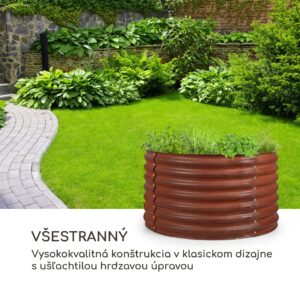 Blumfeldt Rust Grow, vyvýšený záhon, záhradný záhon, pozinkovaný oceľový plech, hrdzavá úprava