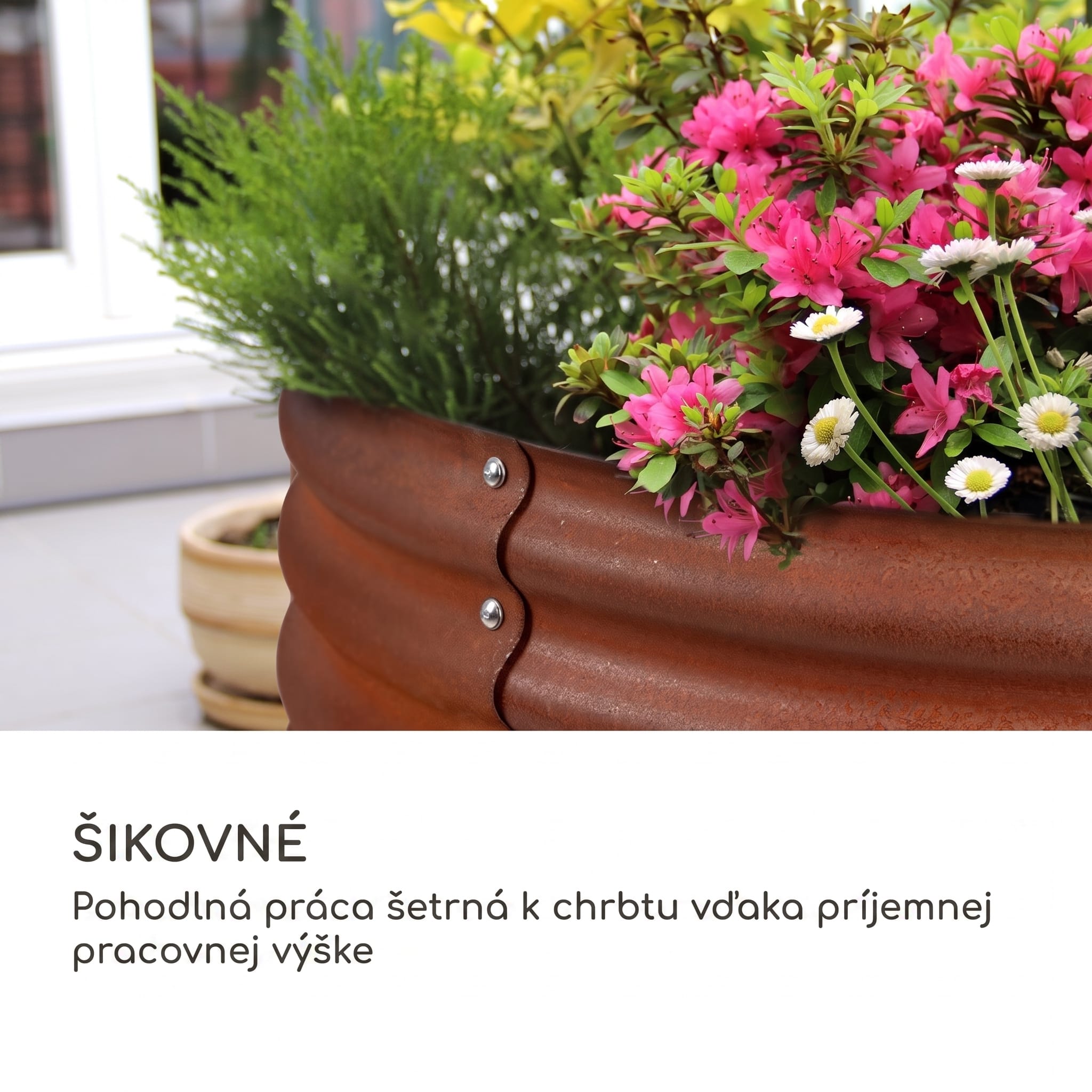 Blumfeldt Rust Grow, vyvýšený záhon, záhradný záhon, pozinkovaný oceľový plech, hrdzavá úprava – Obrázok 2