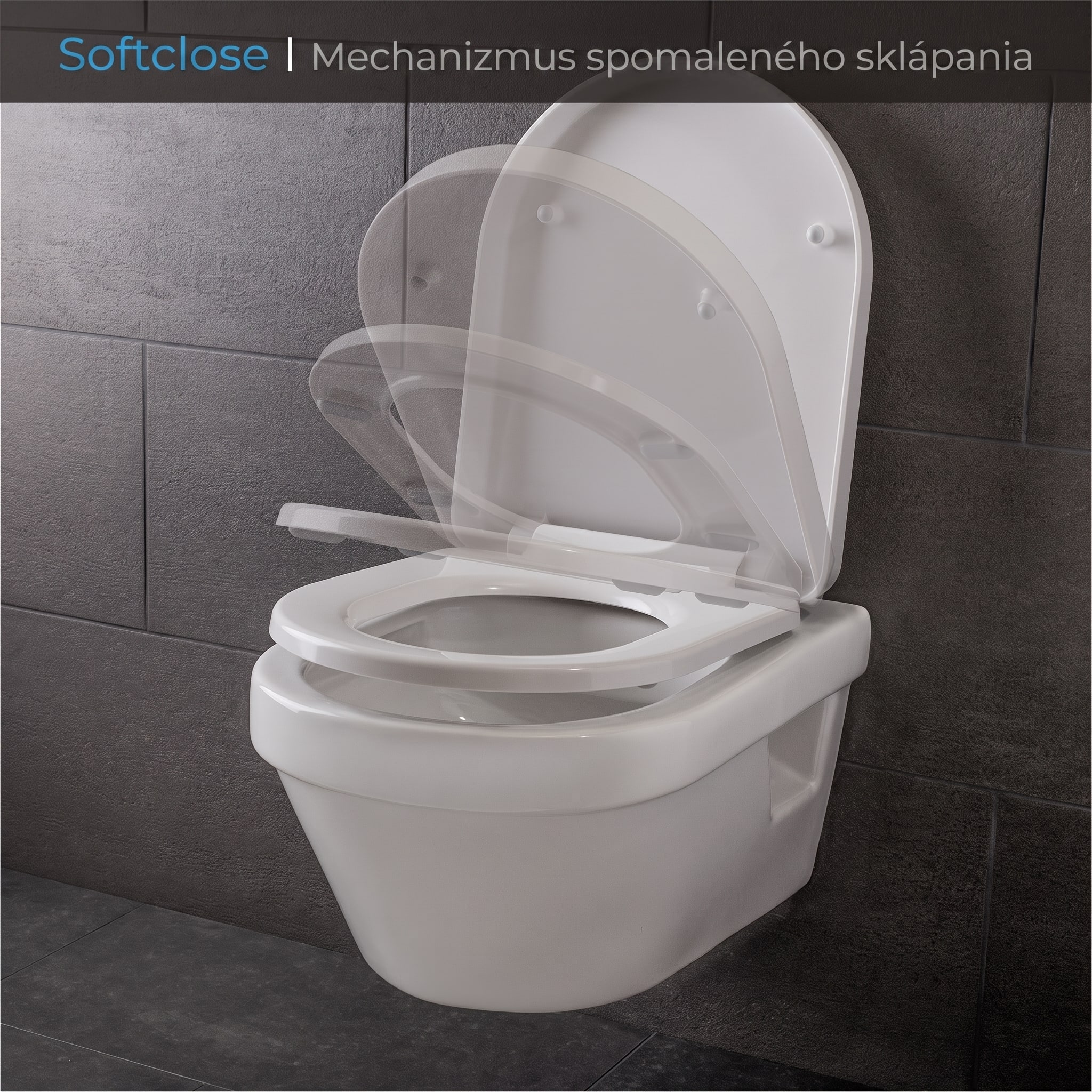Blumfeldt Senzano WC sedadlo D-tvar s tichým zatváraním antibakteriálne – Obrázok 2
