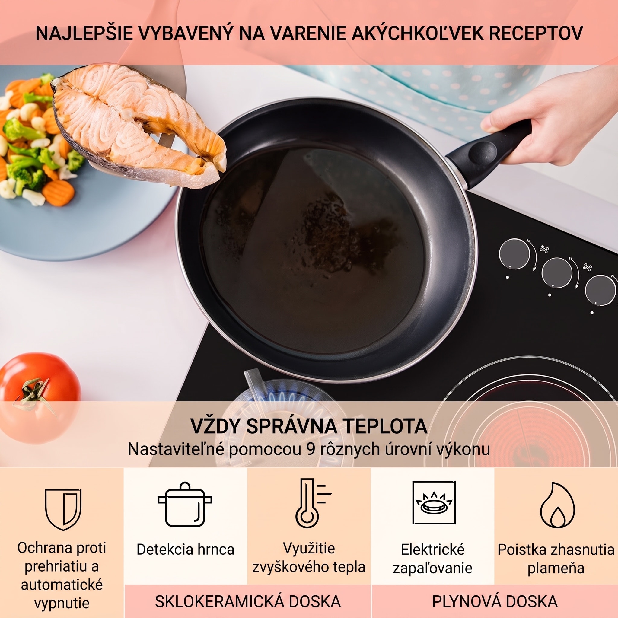 Klarstein MultiChef 5, kombinovaná plynová varná doska, 5 zón, plyn/sklokeramika – Obrázok 5