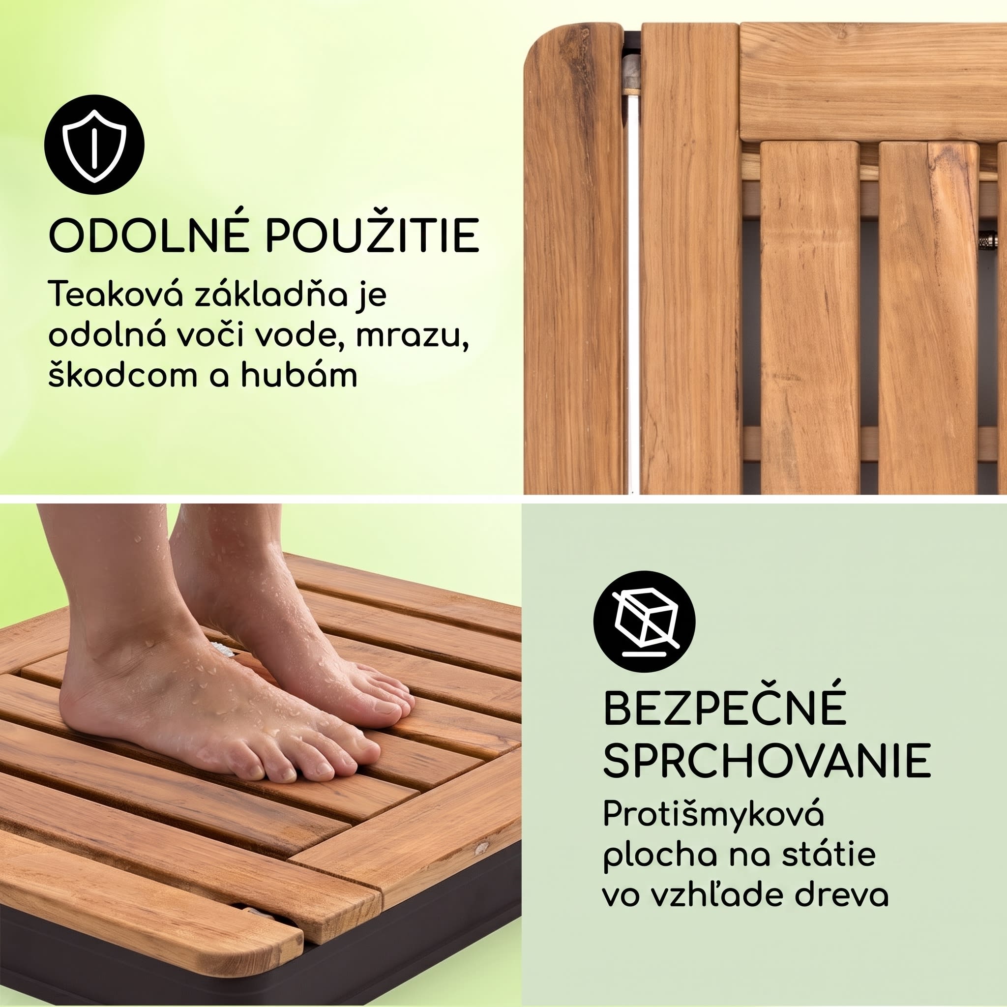 Blumfeldt Sumatra Teak Square, záhradná sprcha, hliník, tíkové drevo, rukoväť – Obrázok 3