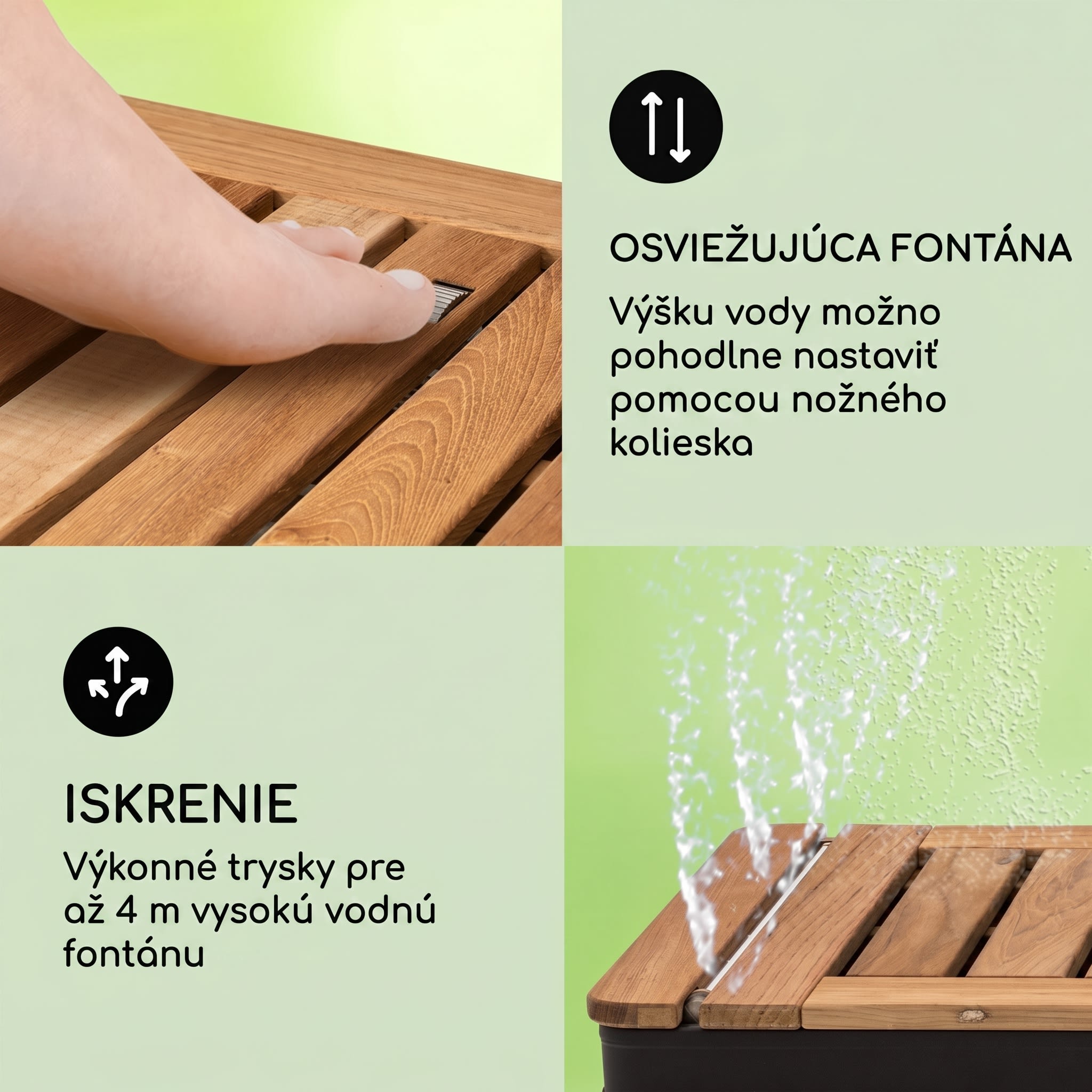 Blumfeldt Sumatra Teak Square, záhradná sprcha, hliník, tíkové drevo, rukoväť – Obrázok 4