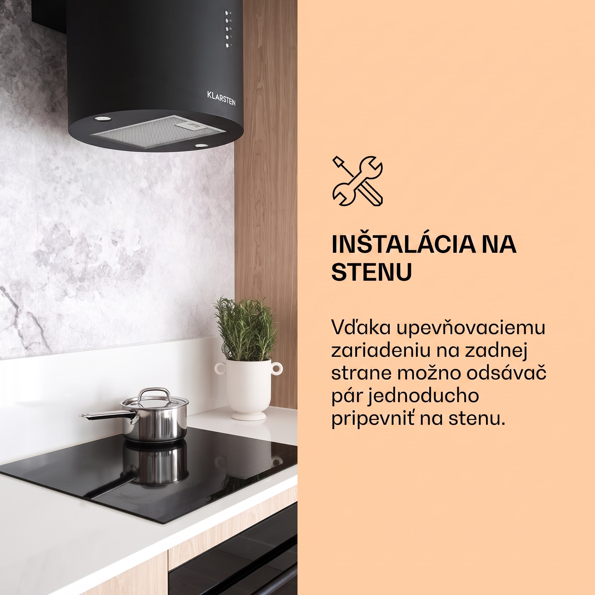 Klarstein Barella, digestor, 38 cm, 518 m³/h, LED, biely – Obrázok 2