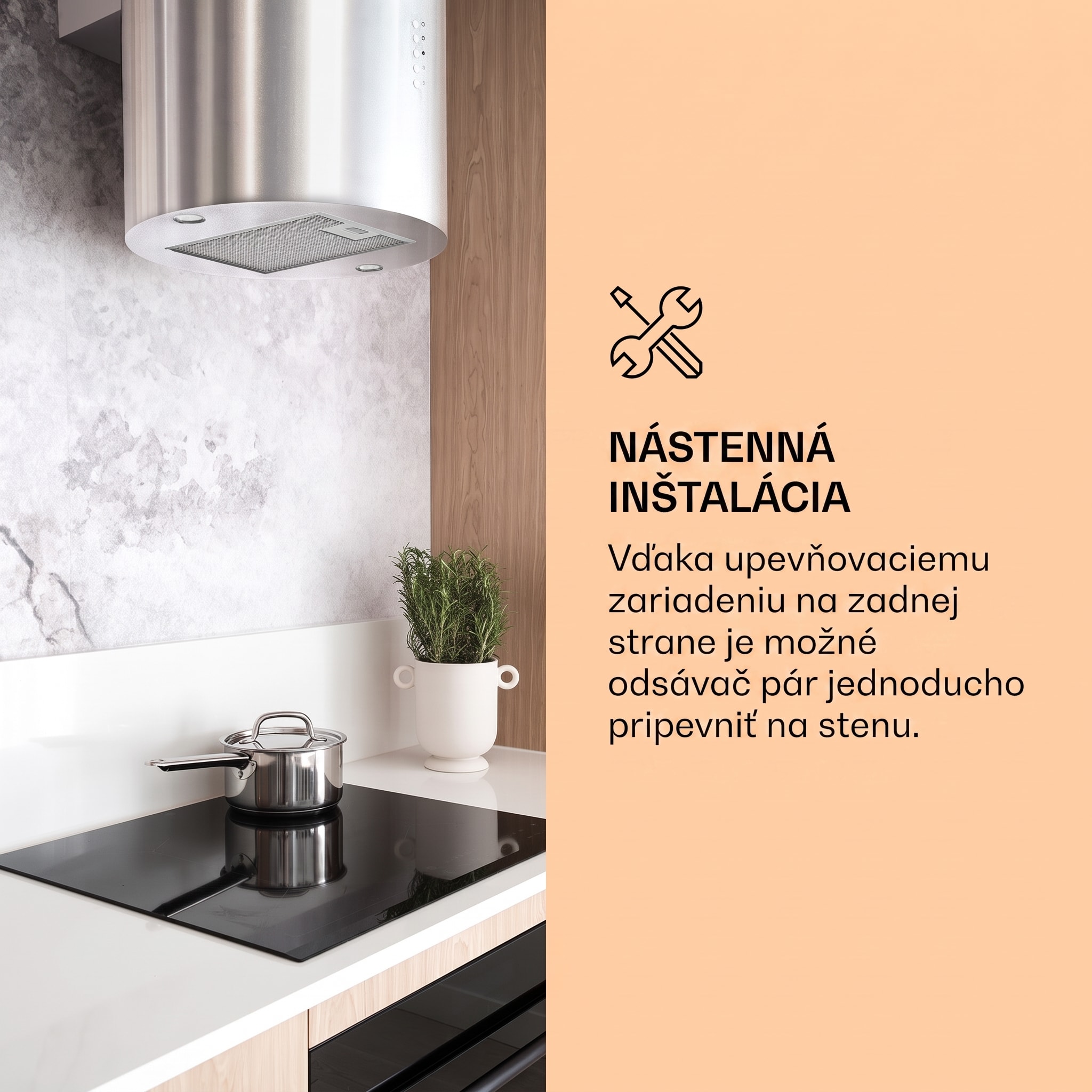 Klarstein Barella, digestor, 38 cm, 518 m³/h, LED, biely – Obrázok 2