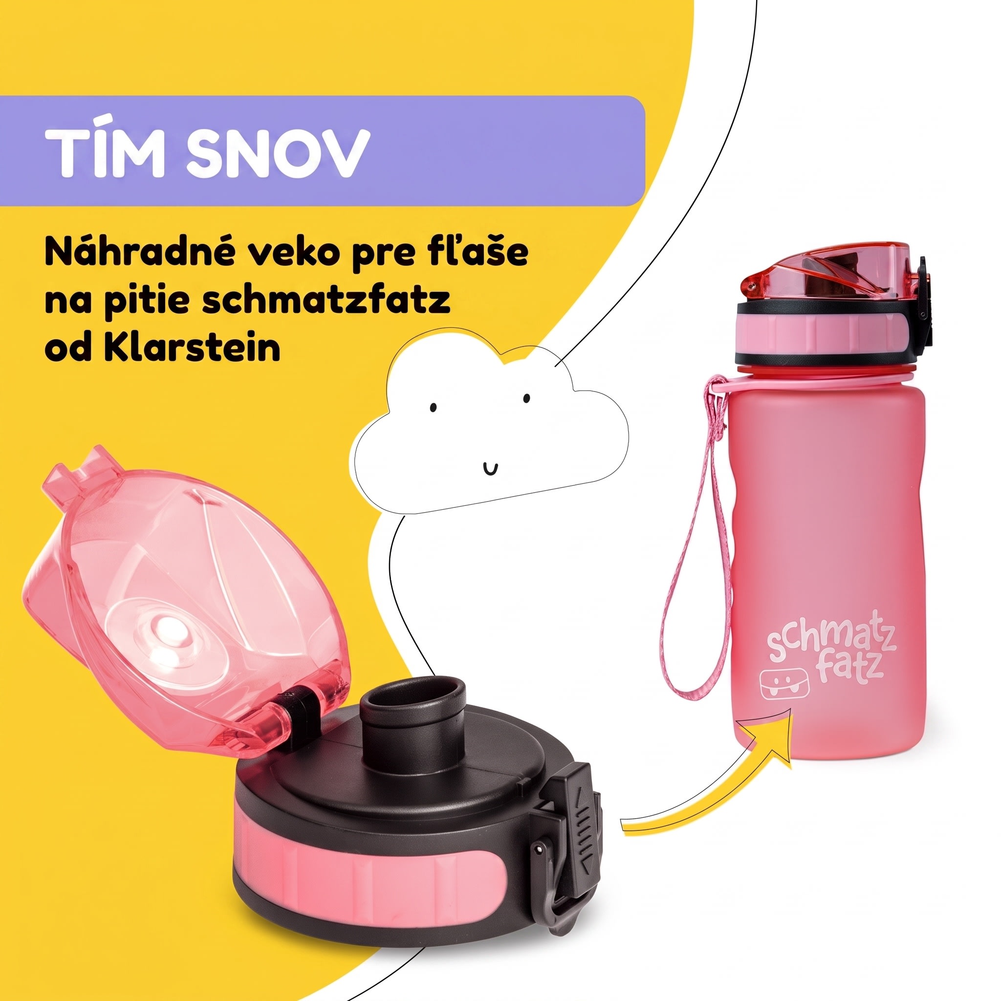 Klarstein Náhradné viečko Wakaba pre fľaše na vodu s objemom 350/400/500 ml | Plastové hrdlo | Bez BPA – Obrázok 3