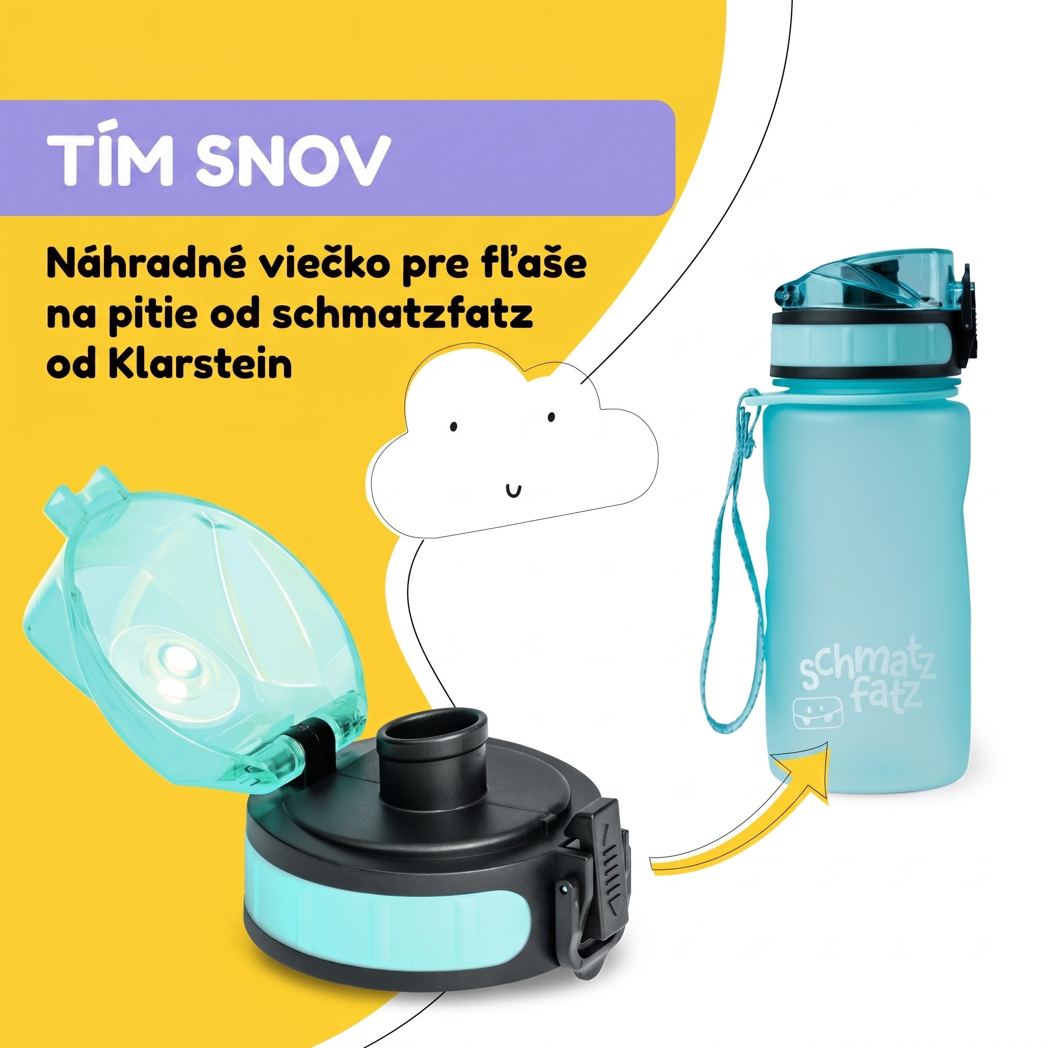 Klarstein Náhradné viečko Wakaba pre fľaše na vodu s objemom 350/400/500 ml | Plastové hrdlo | Bez BPA – Obrázok 3