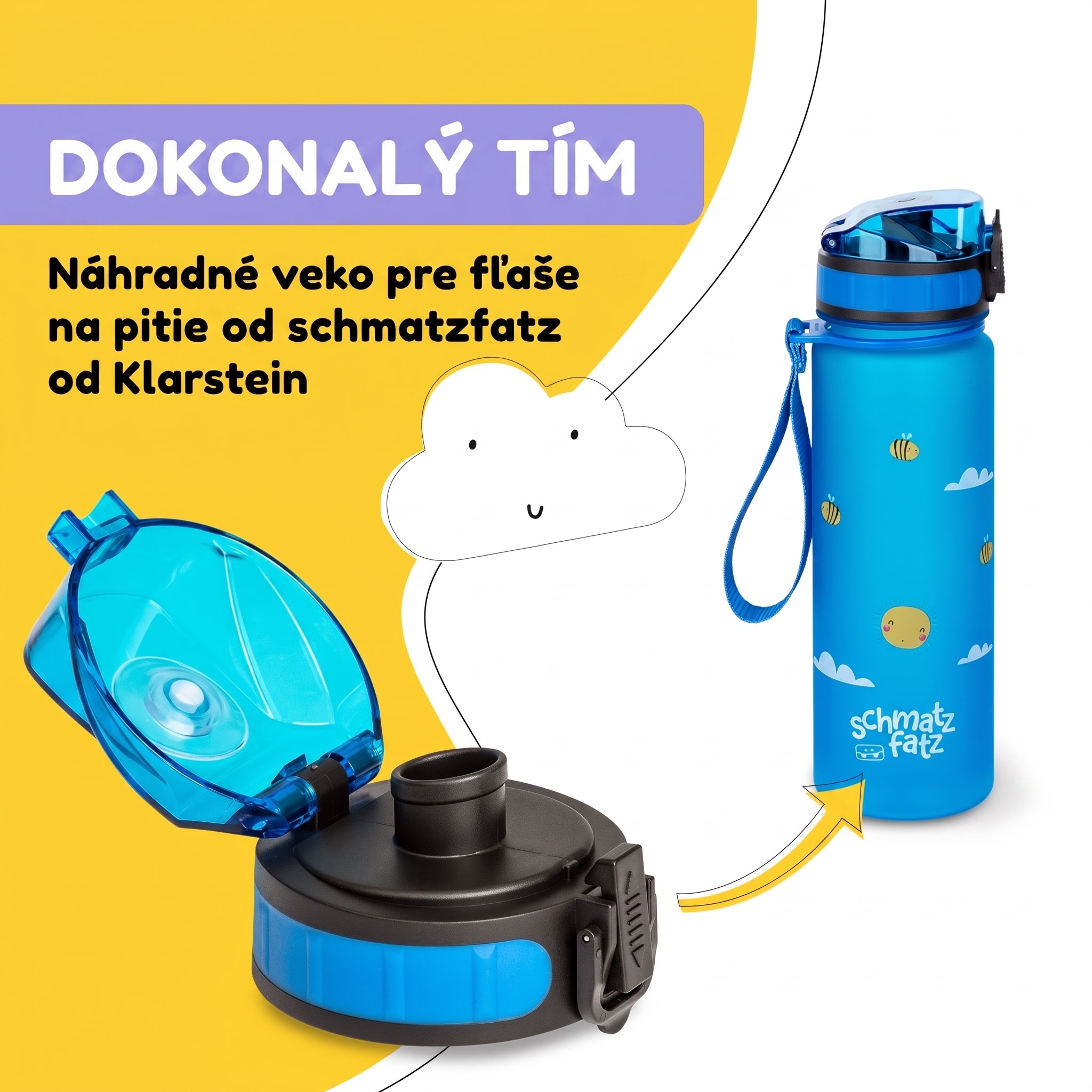 Klarstein Náhradné viečko Wakaba pre fľaše na vodu s objemom 350/400/500 ml | Plastové hrdlo | Bez BPA – Obrázok 3
