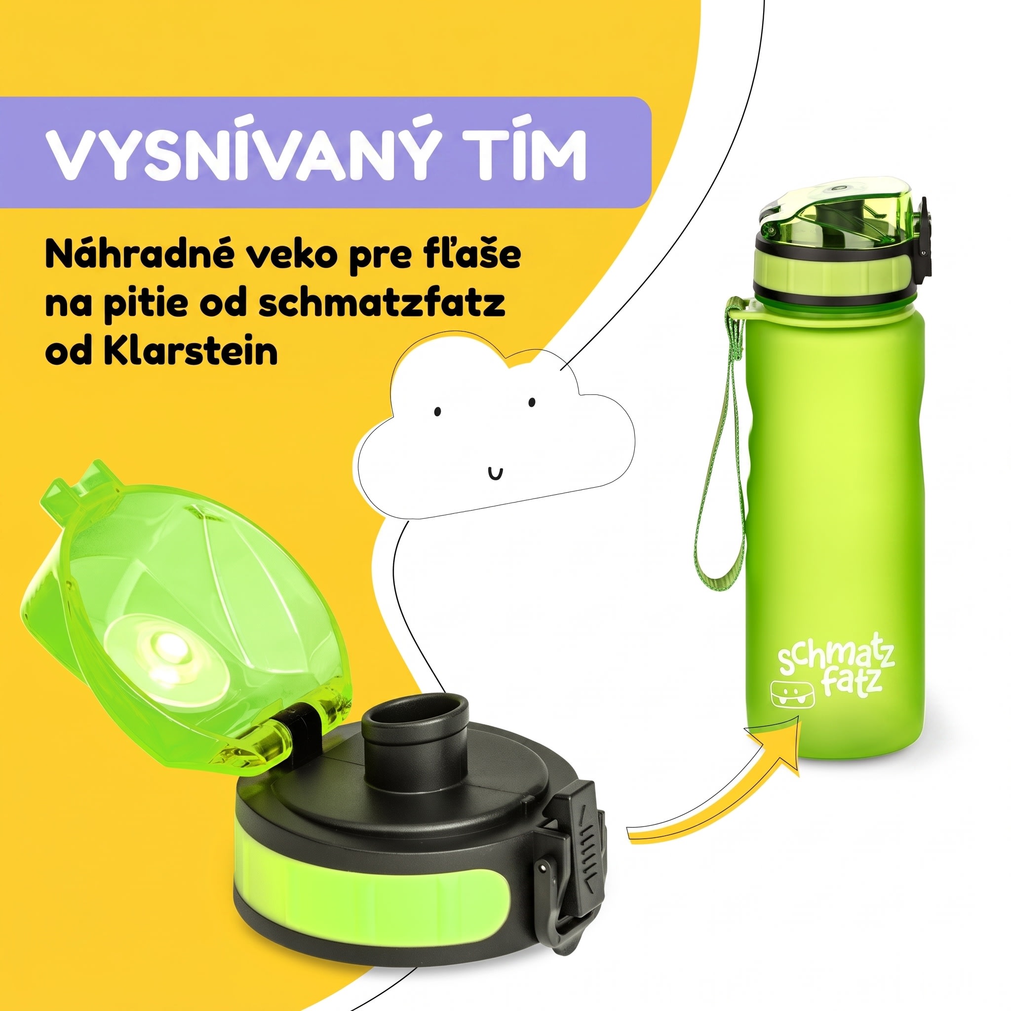 Klarstein Náhradné viečko Wakaba pre fľaše na vodu s objemom 350/400/500 ml | Plastové hrdlo | Bez BPA – Obrázok 3
