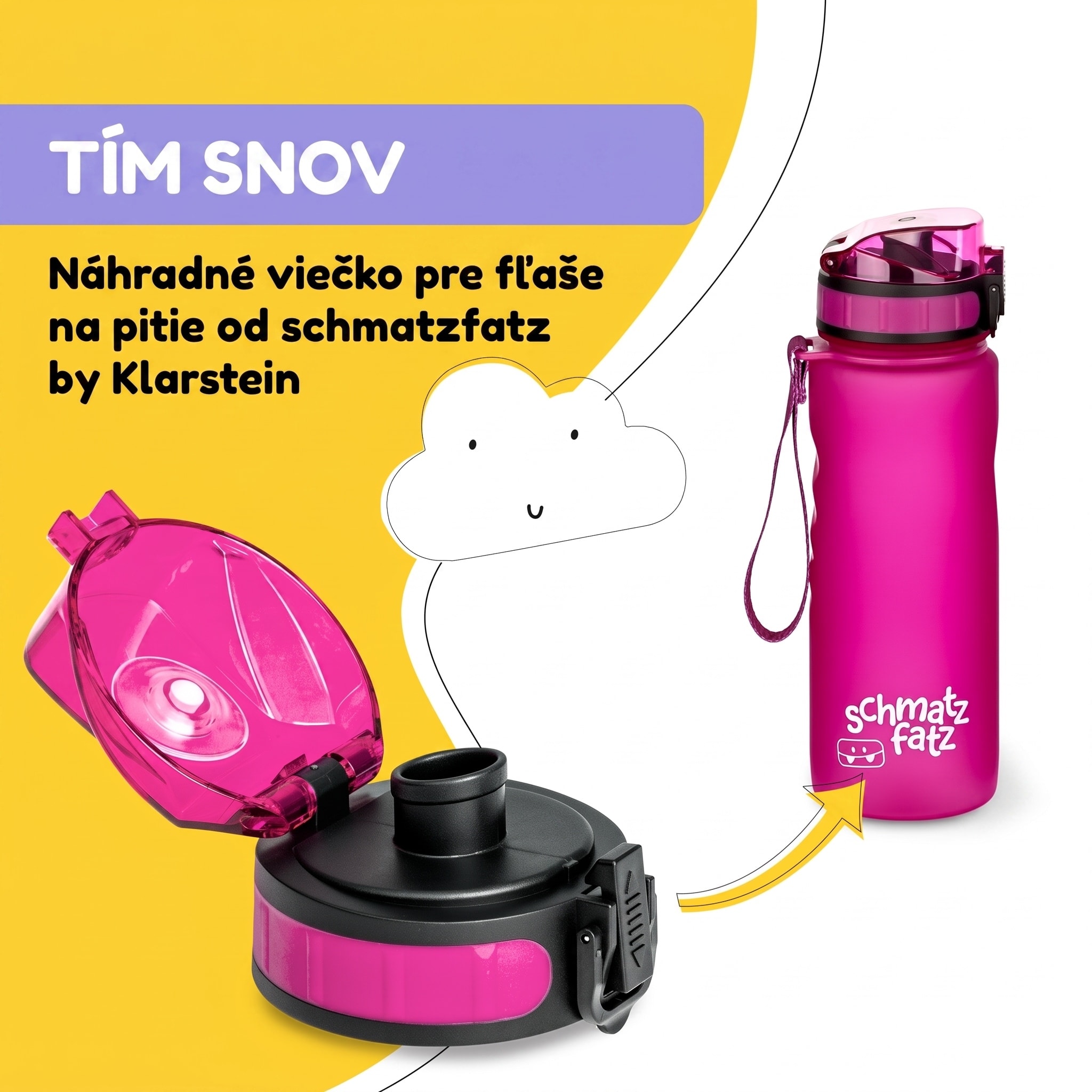Klarstein Náhradné viečko Wakaba pre fľaše na vodu s objemom 350/400/500 ml | Plastové hrdlo | Bez BPA – Obrázok 3