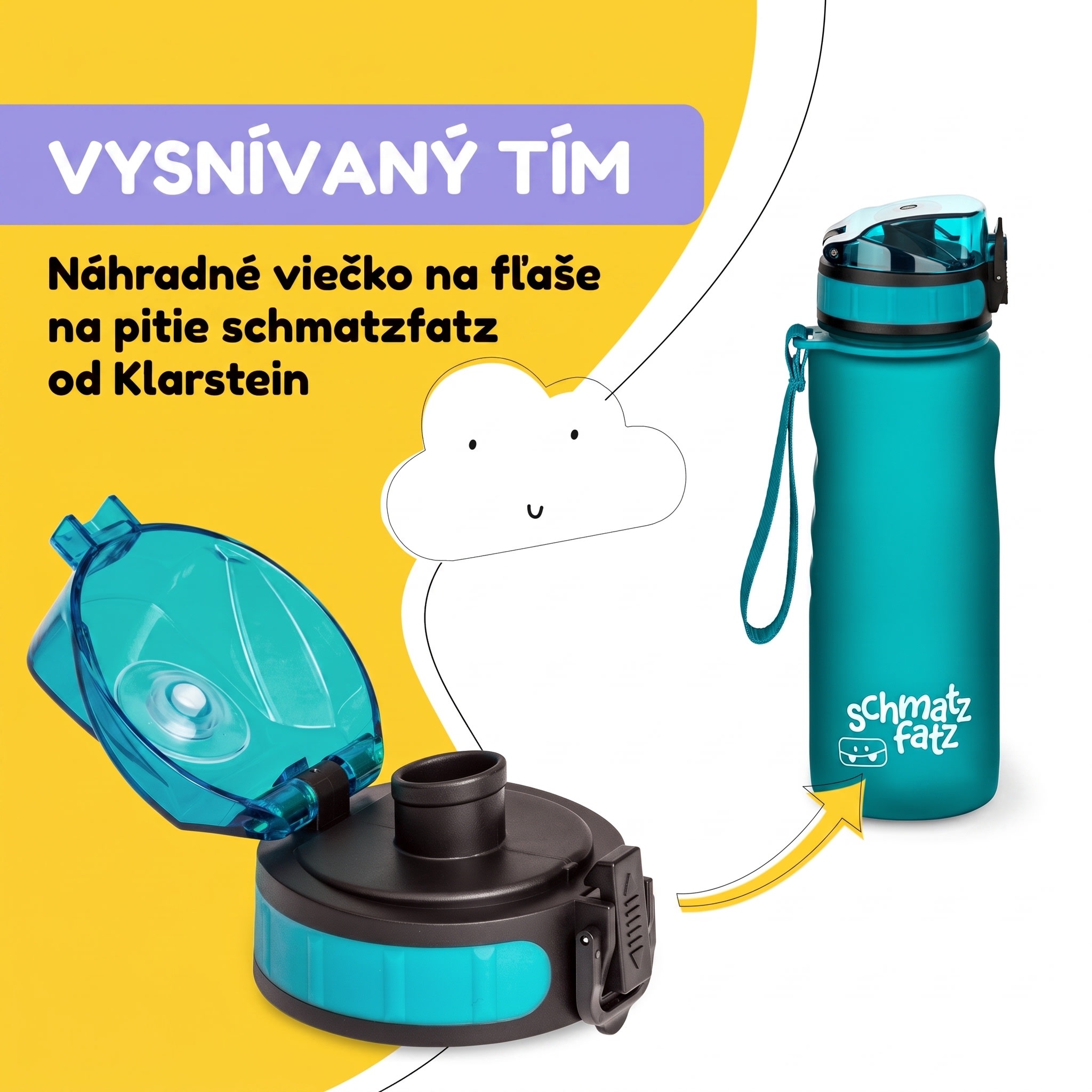 Klarstein Náhradné viečko Wakaba pre fľaše na vodu s objemom 350/400/500 ml | Plastové hrdlo | Bez BPA – Obrázok 3