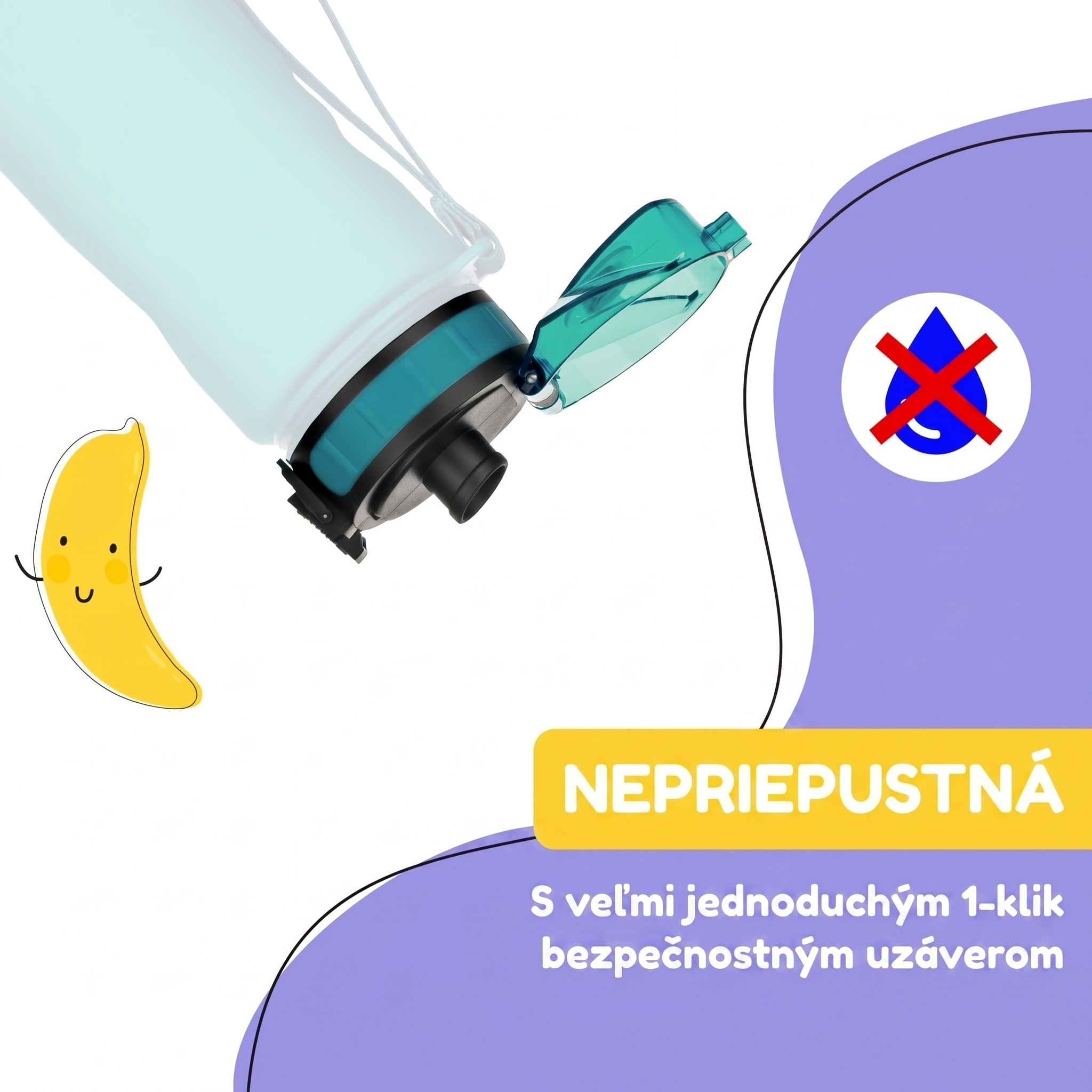 Klarstein Náhradné viečko Wakaba pre fľaše na vodu s objemom 350/400/500 ml | Plastové hrdlo | Bez BPA – Obrázok 4