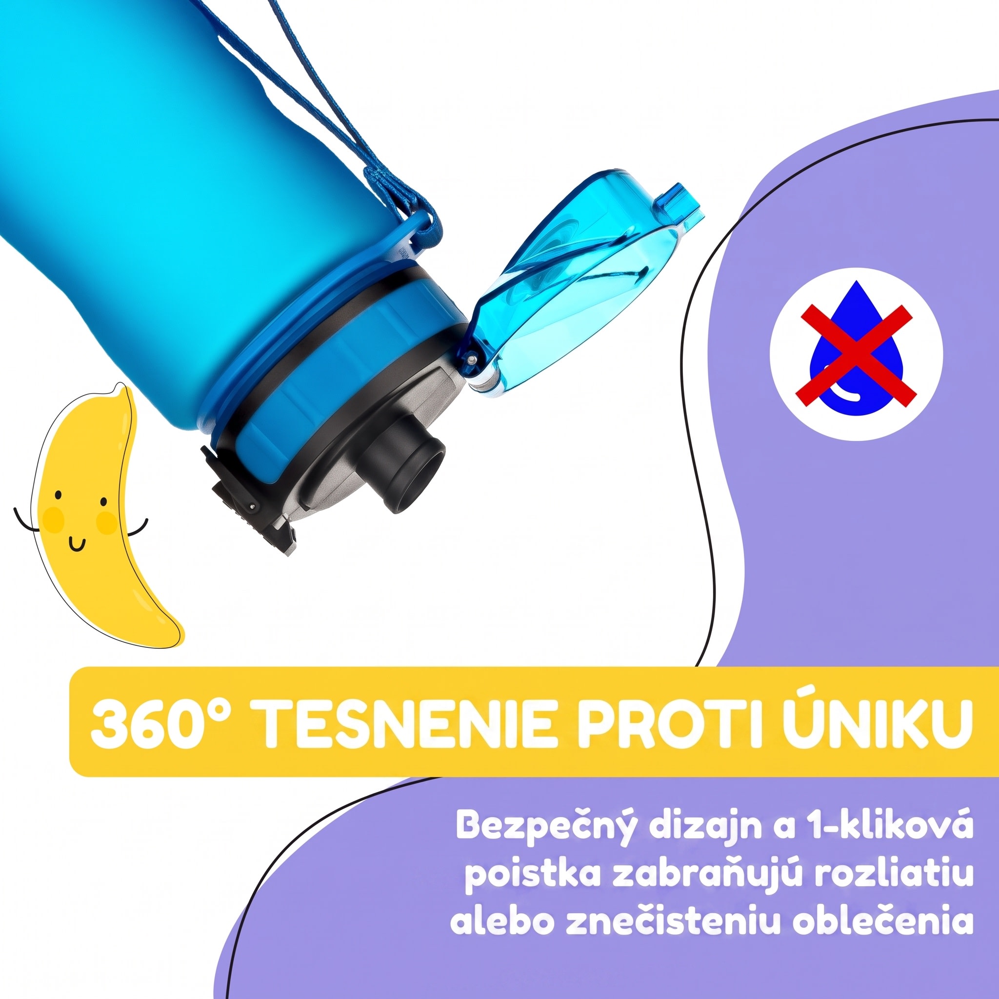 Klarstein Schmatzfatz Wakaba detská fľaša na pitie | 500 ml | Tritan | Popruh na prenášanie | Bez BPA – Obrázok 3