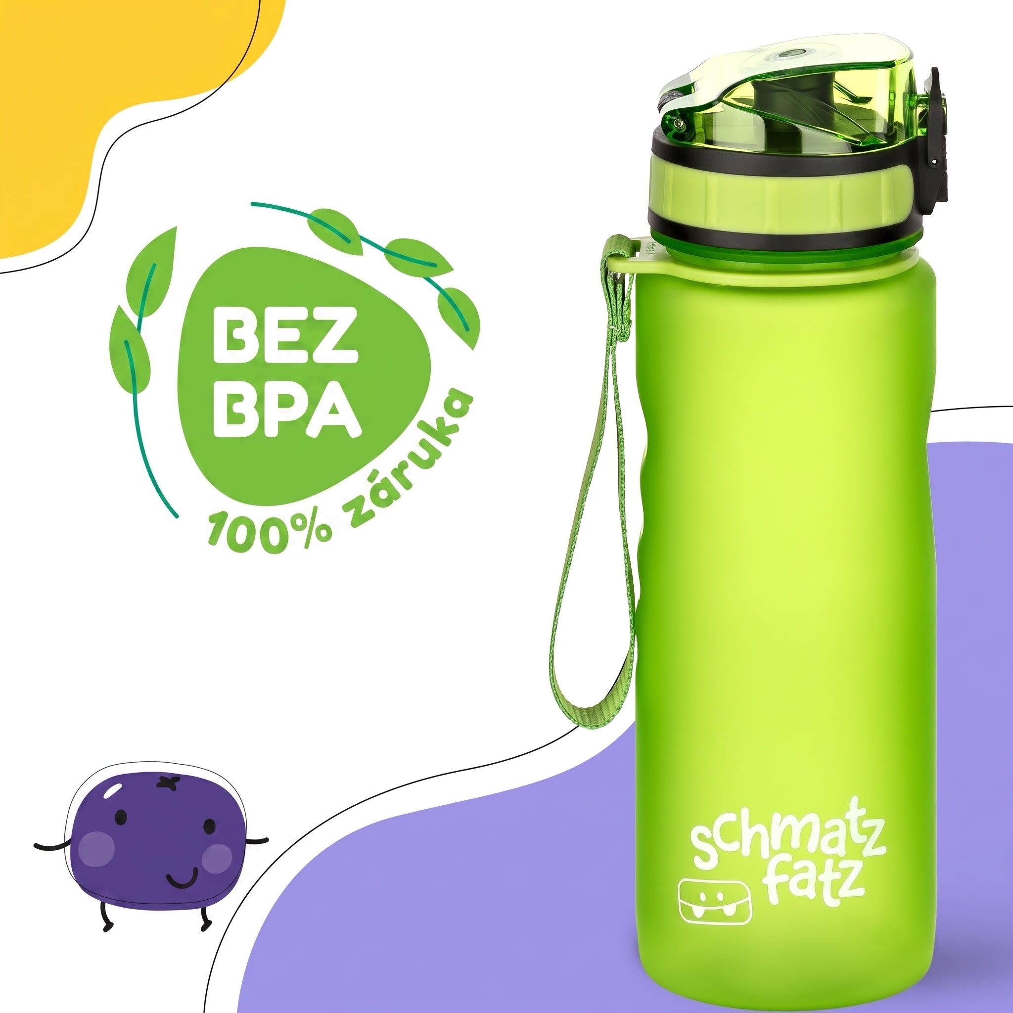 Klarstein Schmatzfatz Wakaba detská fľaša na pitie | 500 ml | Tritan | Popruh na prenášanie | Bez BPA – Obrázok 2