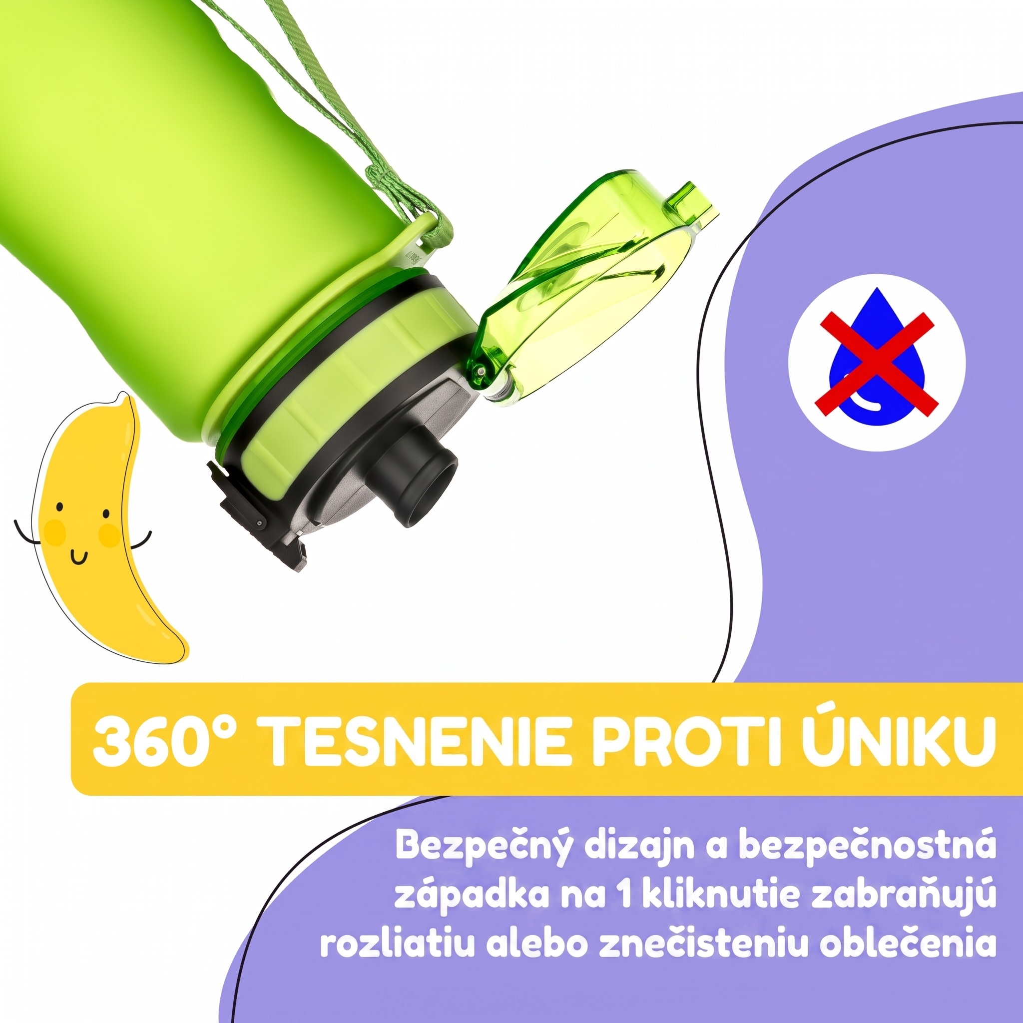 Klarstein Schmatzfatz Wakaba detská fľaša na pitie | 500 ml | Tritan | Popruh na prenášanie | Bez BPA – Obrázok 3