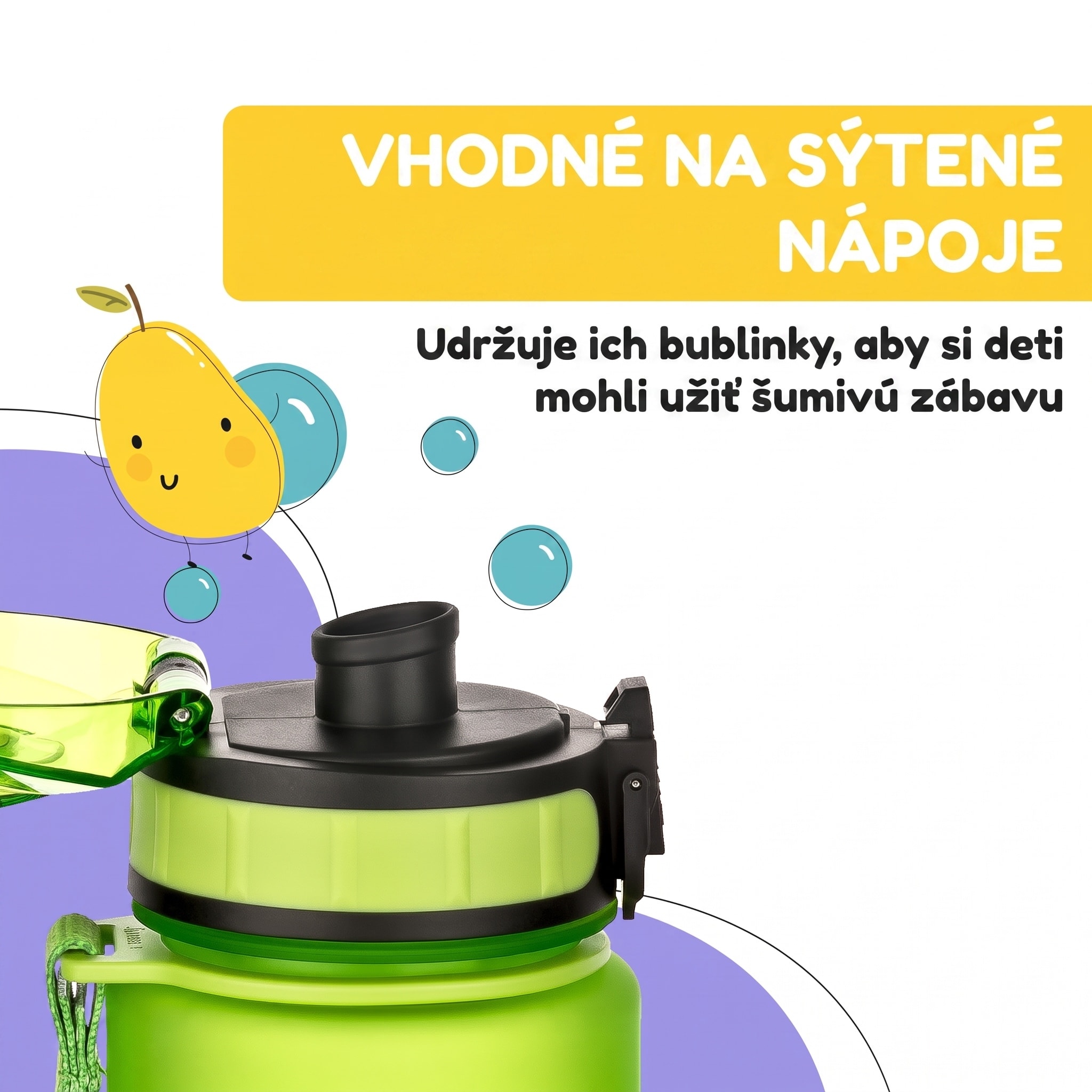 Klarstein Schmatzfatz Wakaba detská fľaša na pitie | 500 ml | Tritan | Popruh na prenášanie | Bez BPA – Obrázok 5