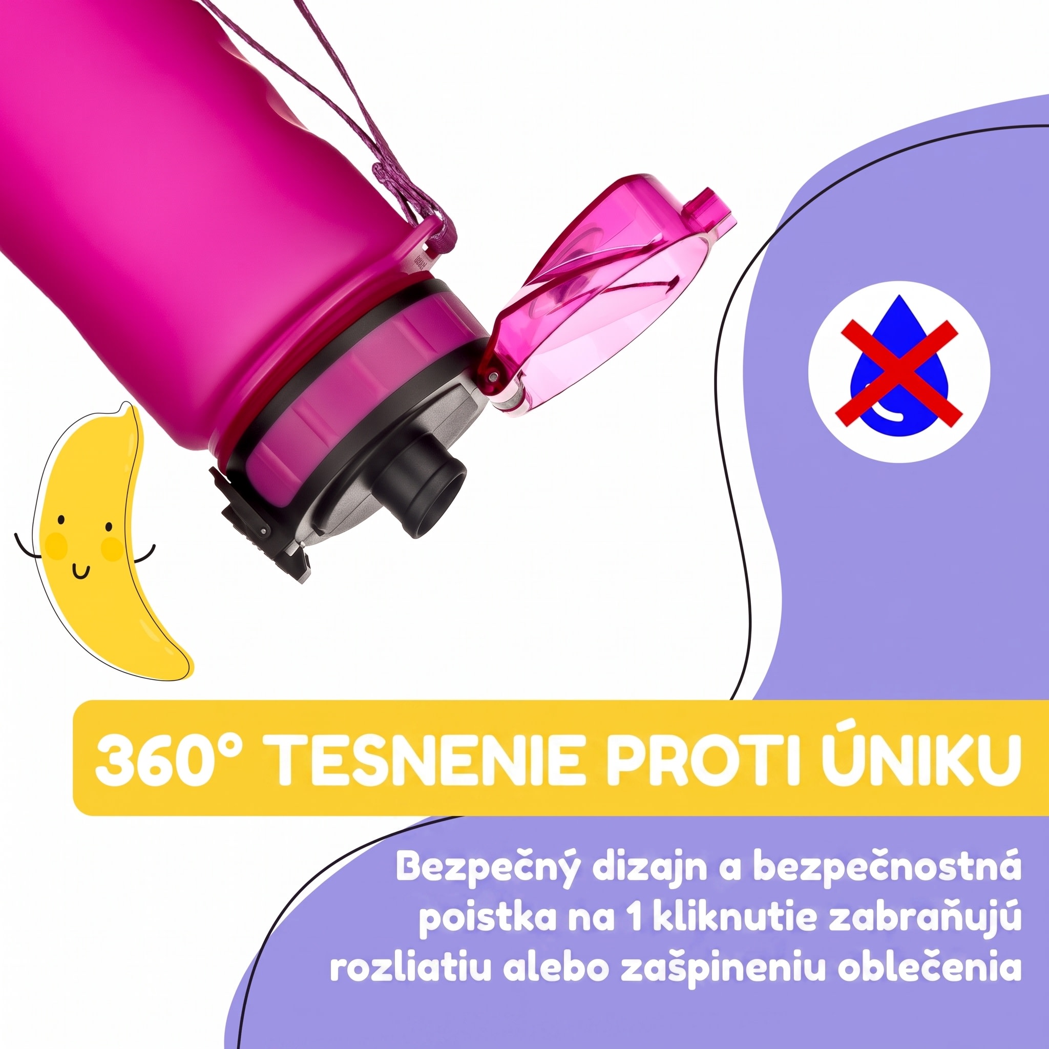 Klarstein Schmatzfatz Wakaba detská fľaša na pitie | 500 ml | Tritan | Popruh na prenášanie | Bez BPA – Obrázok 3