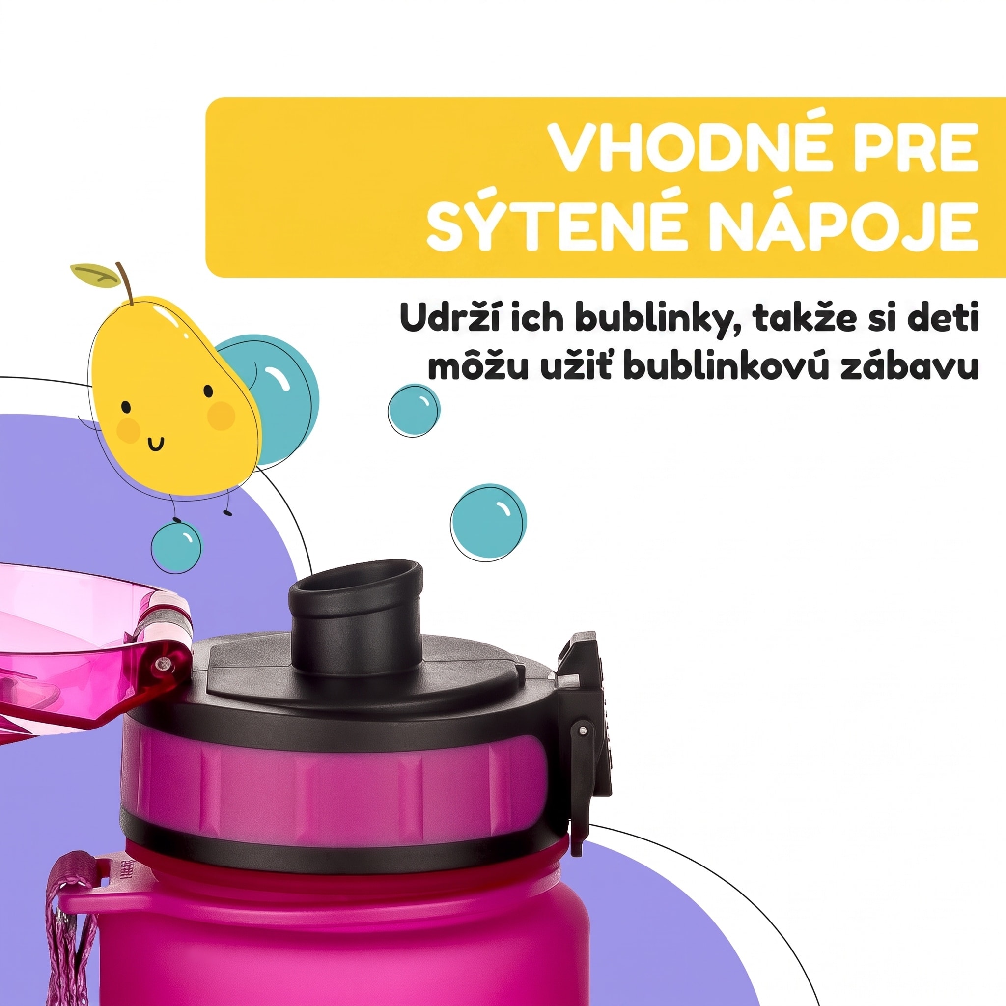 Klarstein Schmatzfatz Wakaba detská fľaša na pitie | 500 ml | Tritan | Popruh na prenášanie | Bez BPA – Obrázok 5