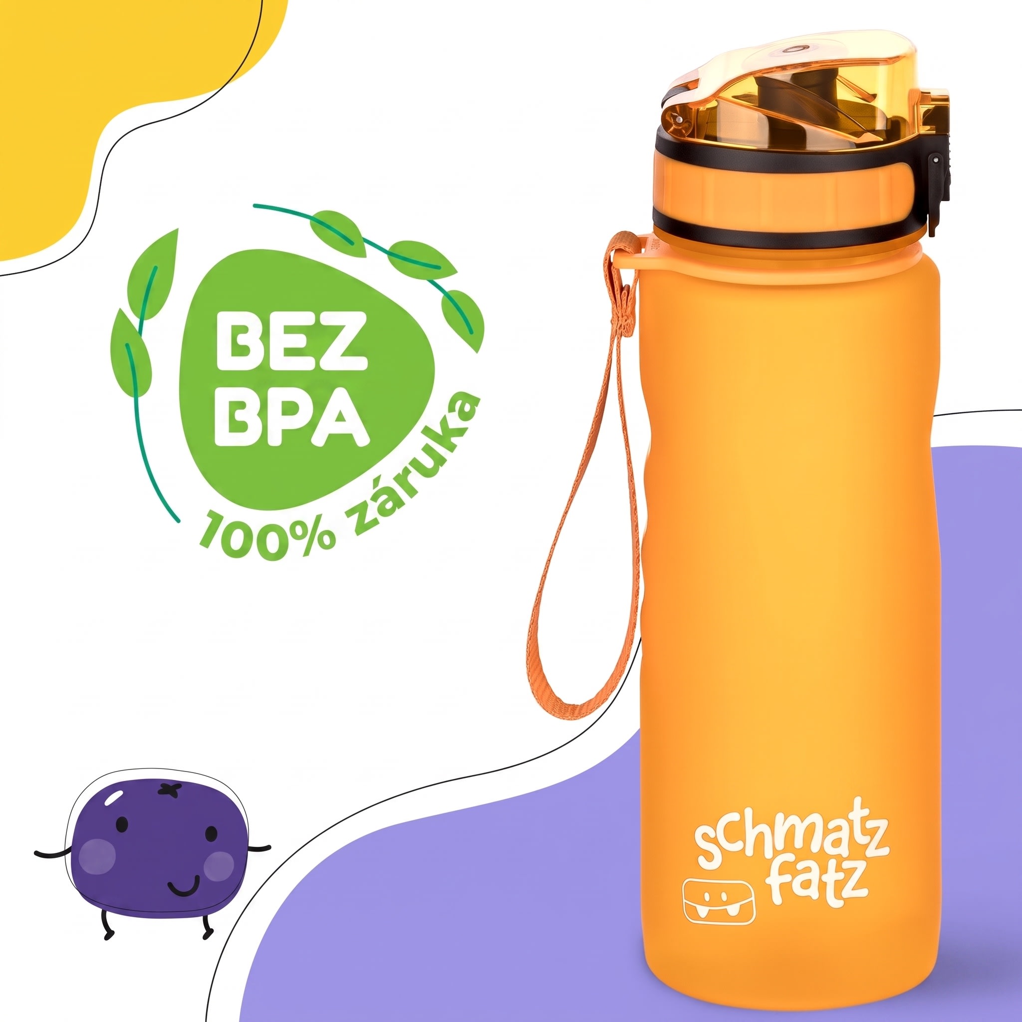 Klarstein Schmatzfatz Wakaba detská fľaša na pitie | 500 ml | Tritan | Popruh na prenášanie | Bez BPA – Obrázok 2
