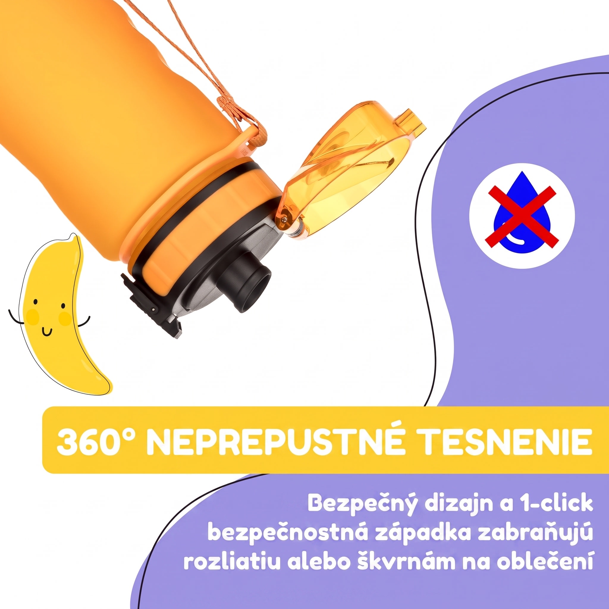 Klarstein Schmatzfatz Wakaba detská fľaša na pitie | 500 ml | Tritan | Popruh na prenášanie | Bez BPA – Obrázok 3