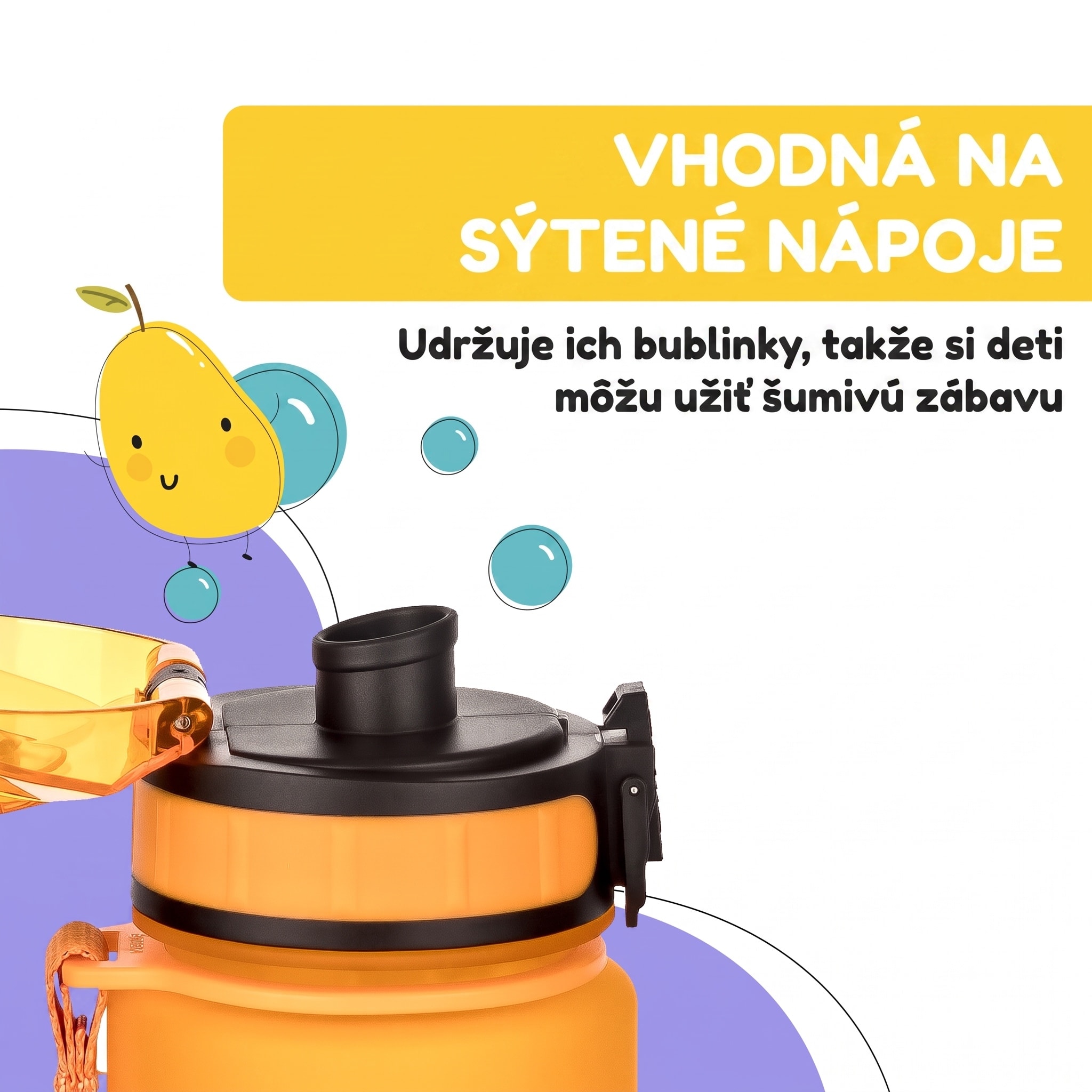 Klarstein Schmatzfatz Wakaba detská fľaša na pitie | 500 ml | Tritan | Popruh na prenášanie | Bez BPA – Obrázok 5