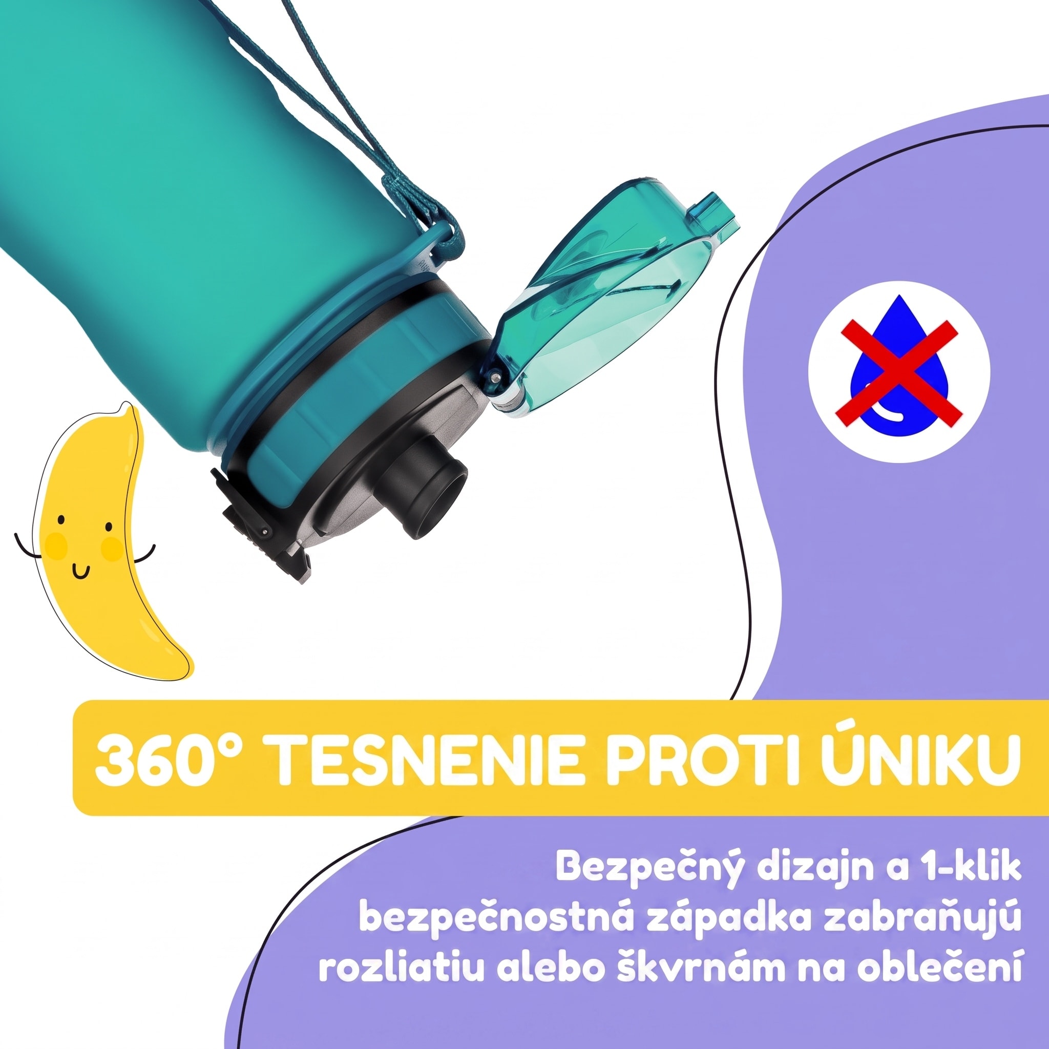 Klarstein Schmatzfatz Wakaba detská fľaša na pitie | 500 ml | Tritan | Popruh na prenášanie | Bez BPA – Obrázok 3