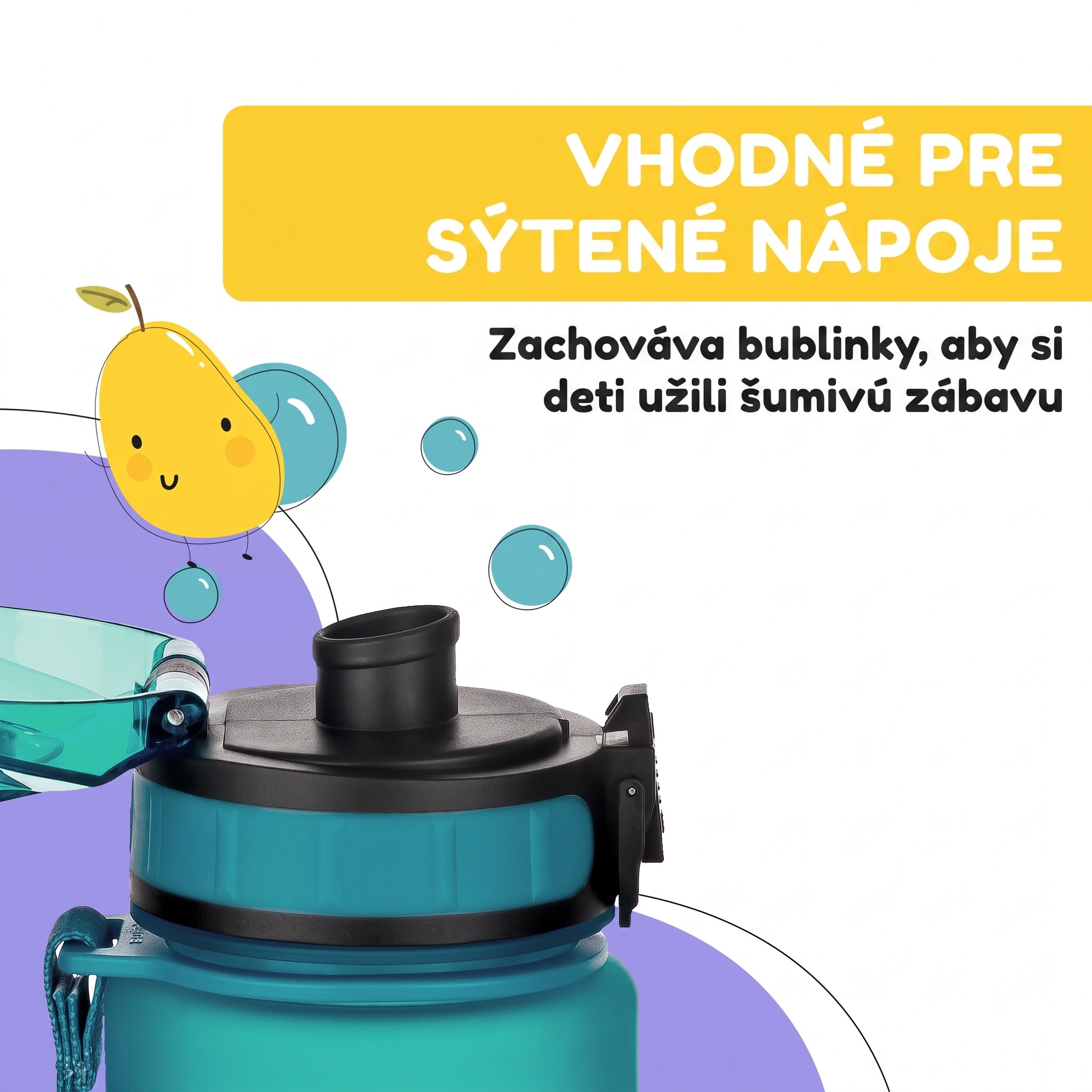 Klarstein Schmatzfatz Wakaba detská fľaša na pitie | 500 ml | Tritan | Popruh na prenášanie | Bez BPA – Obrázok 5