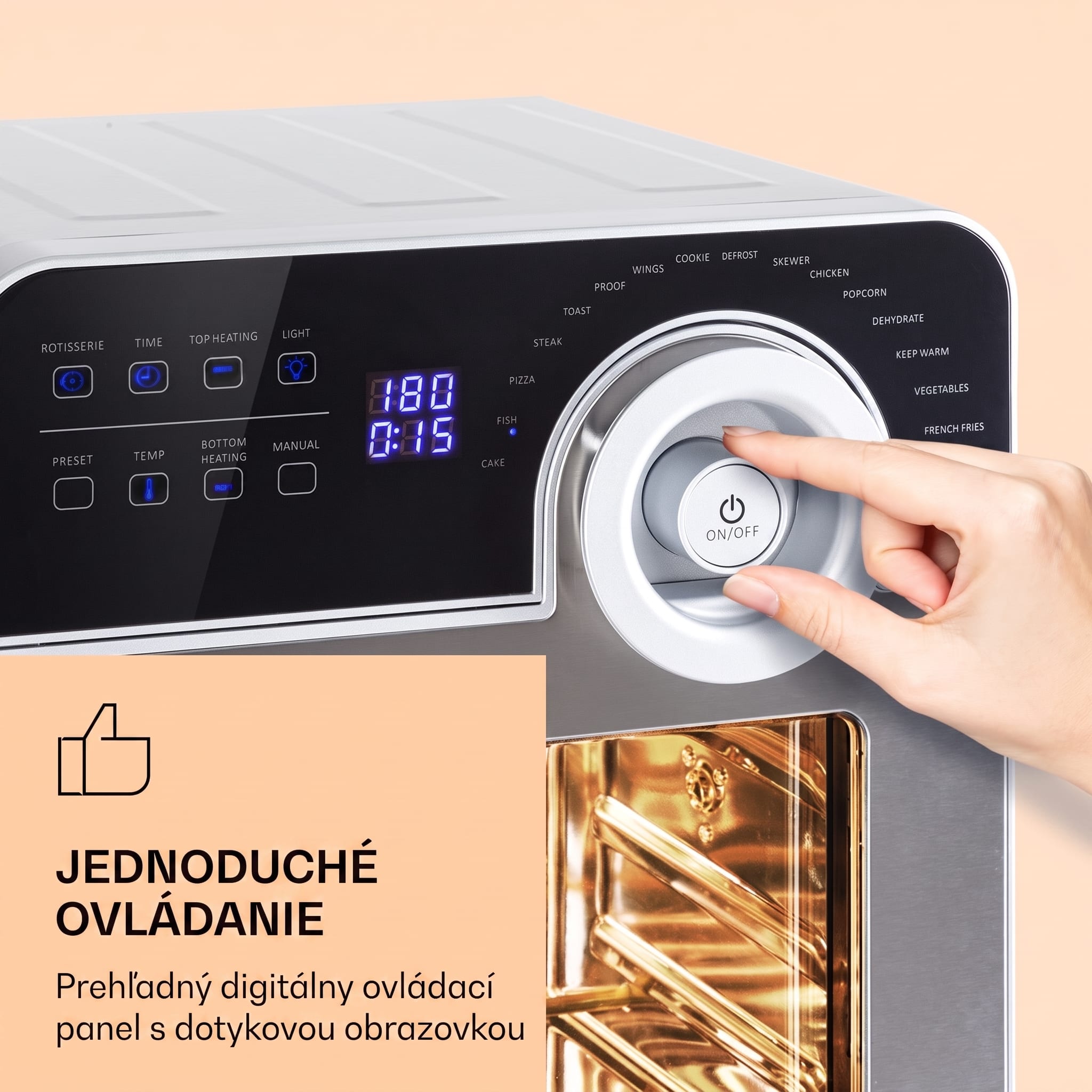 Klarstein AeroVital Cube Chef, teplovzdušná fritéza, 1700 W, 14 l, 16 programov, horný a spodný ohrev – Obrázok 5
