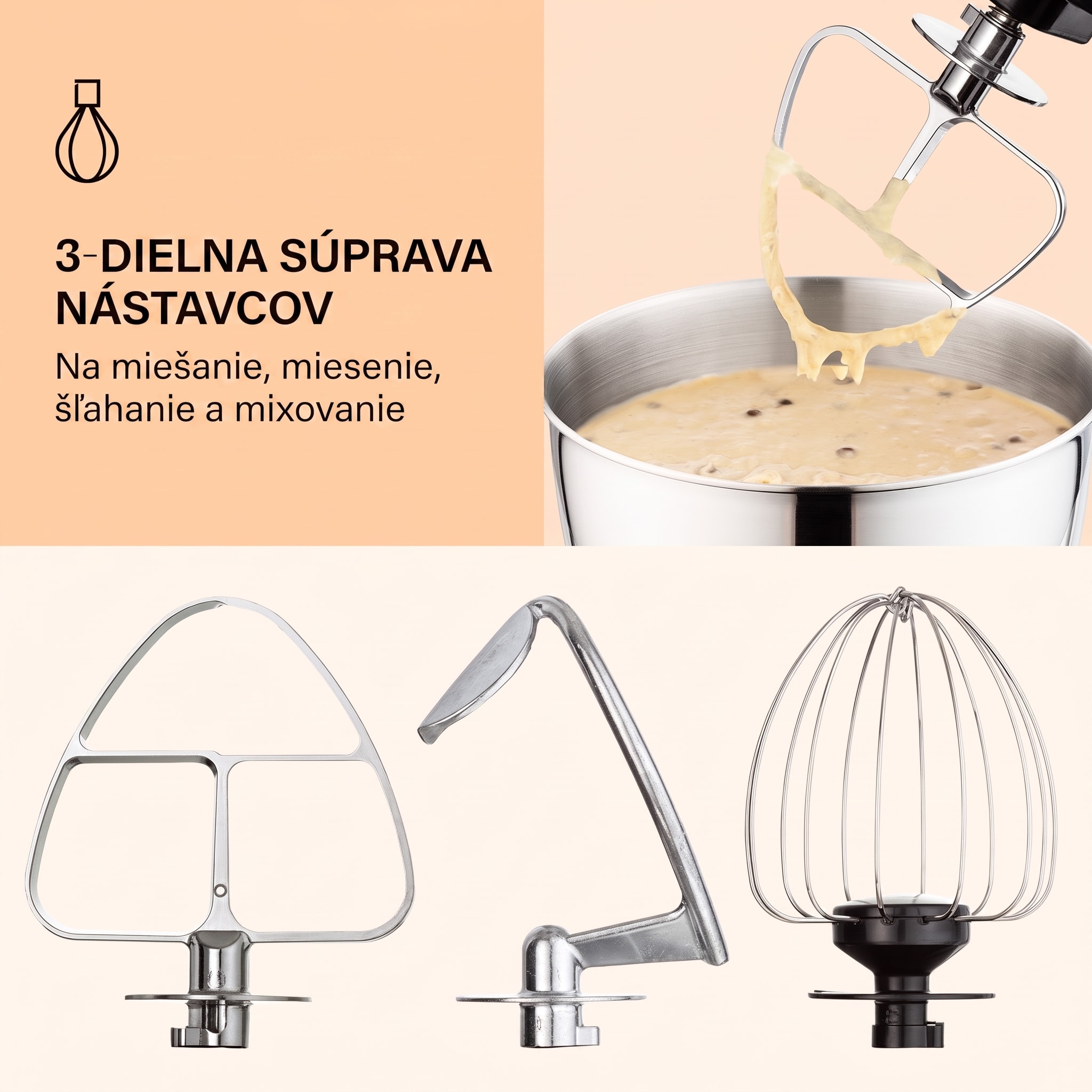 Klarstein Bella Mini, kuchynský robot, 1200 W, 6 stupňov, 4 l, pulzná funkcia, nehrdzavejúca oceľ – Obrázok 5