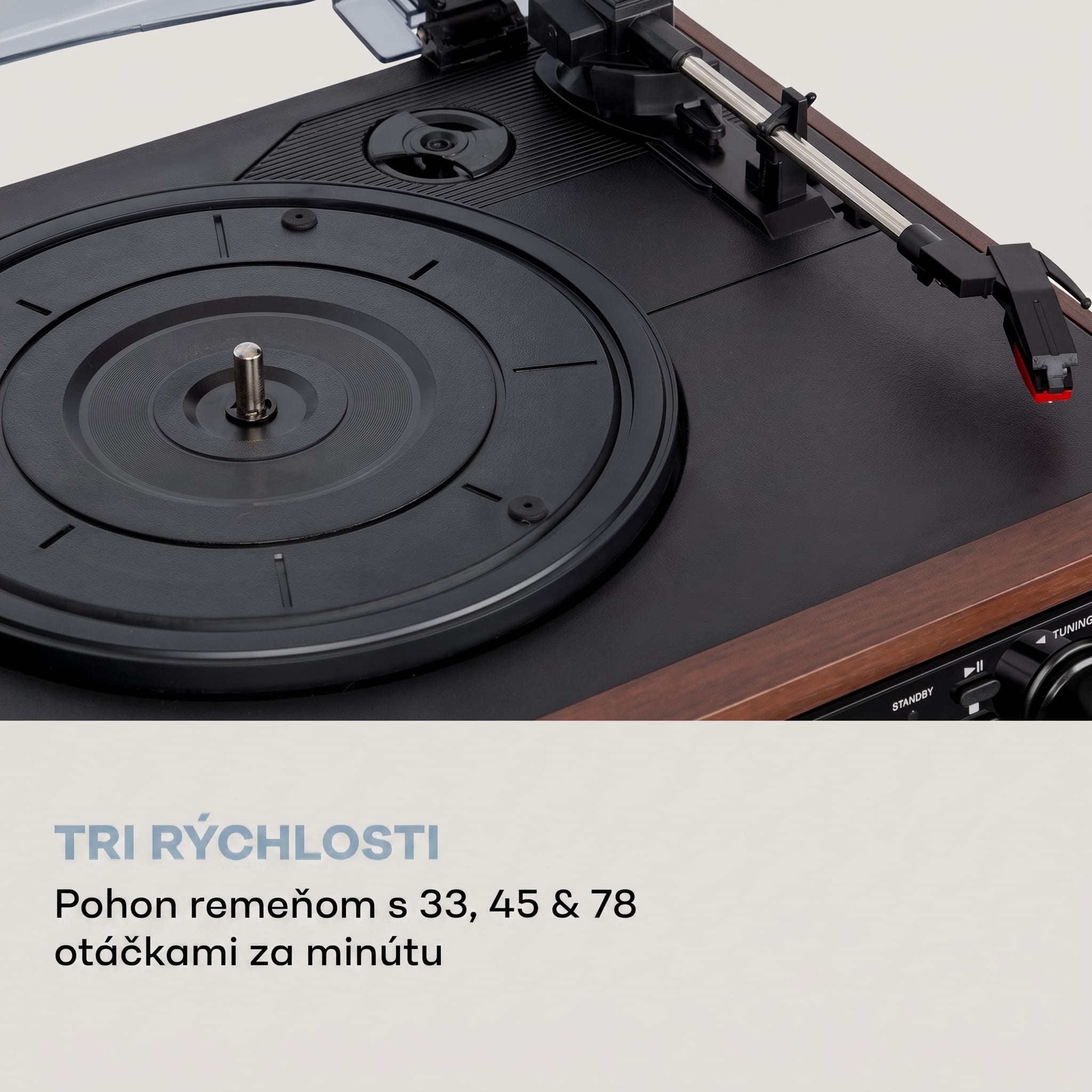 Auna Oakland DAB, retro stereo systém, DAB+/FM, BT funkcia, vinyl, CD, kazetový prehárvač – Obrázok 3