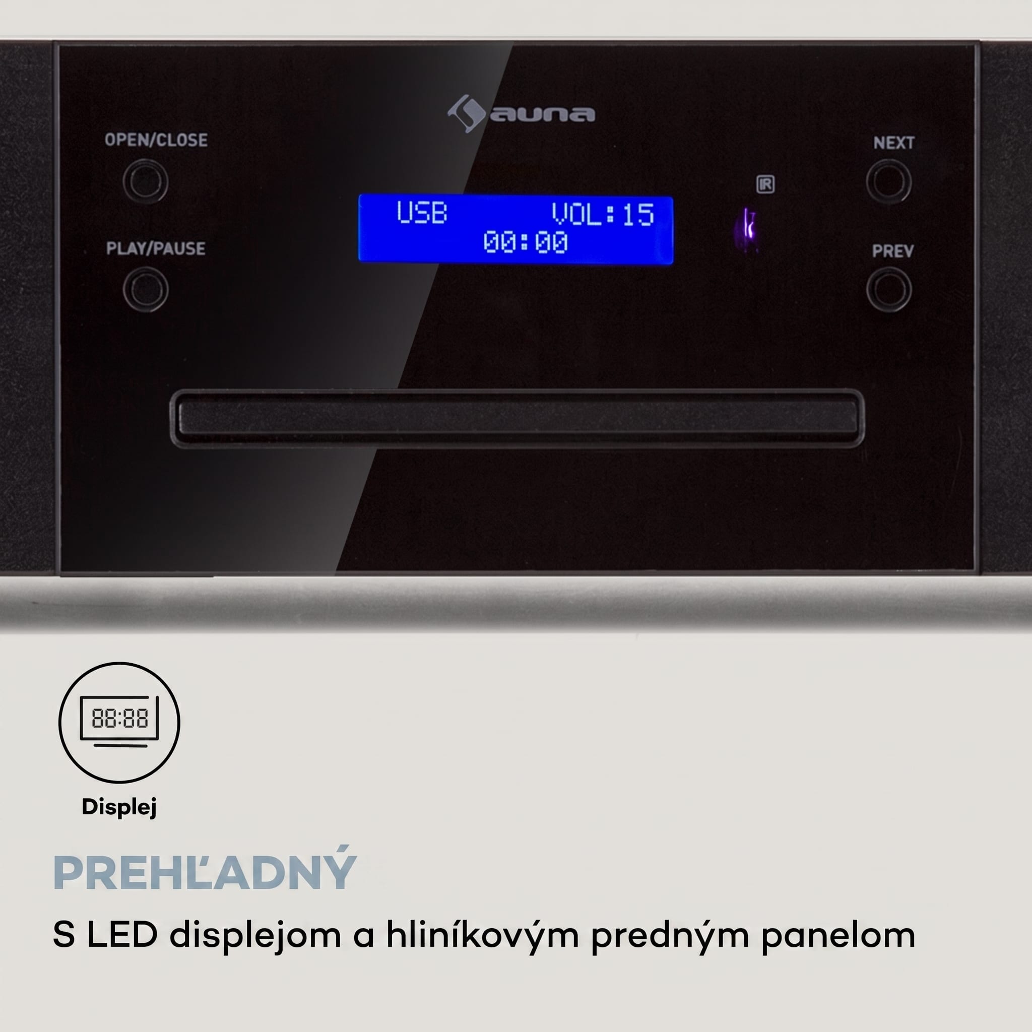 Auna CD-1000 DG, CD Prehrávač, USB, MP3, diaľkové ovládanie, LED displej, hliník – Obrázok 4