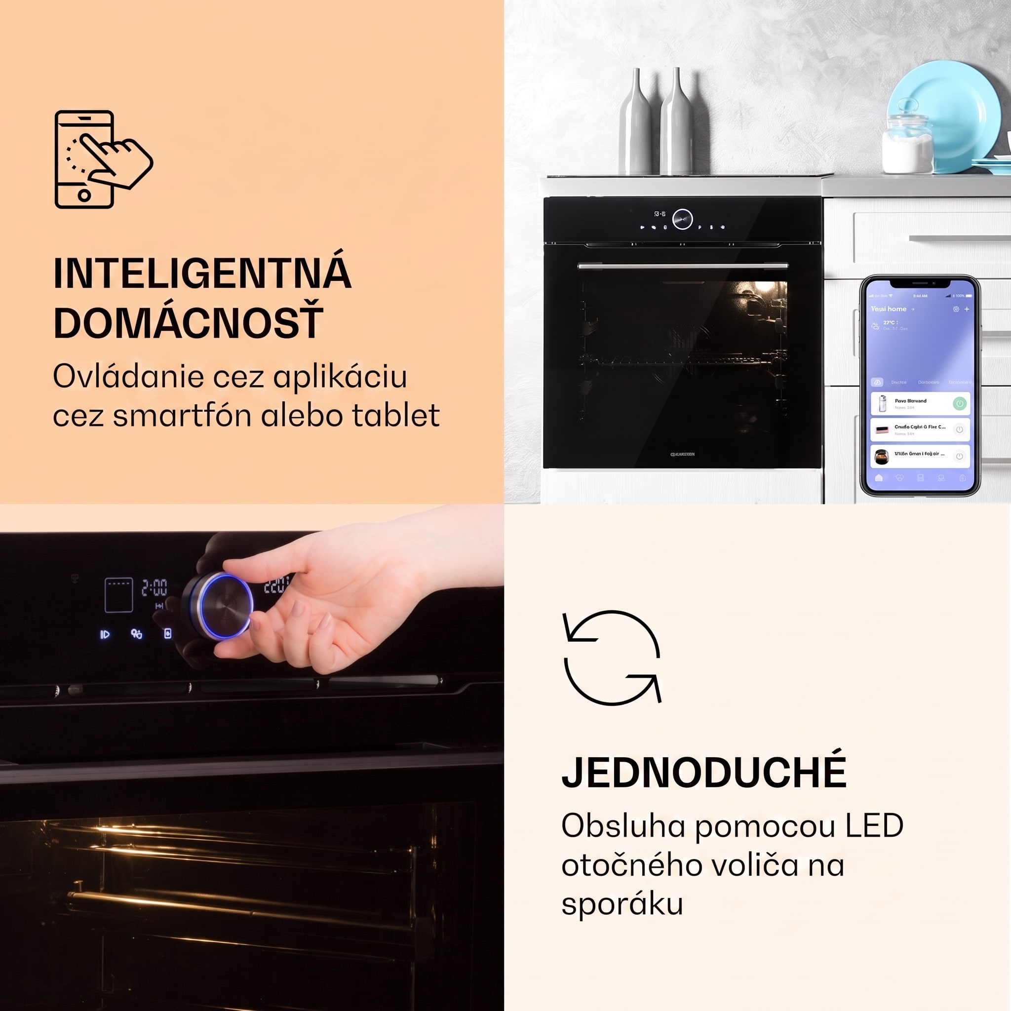 Klarstein Illuminosa Smart, vstavaná rúra, 2800 W, 11 funkcií, ovládanie pomocou aplikácie – Obrázok 3